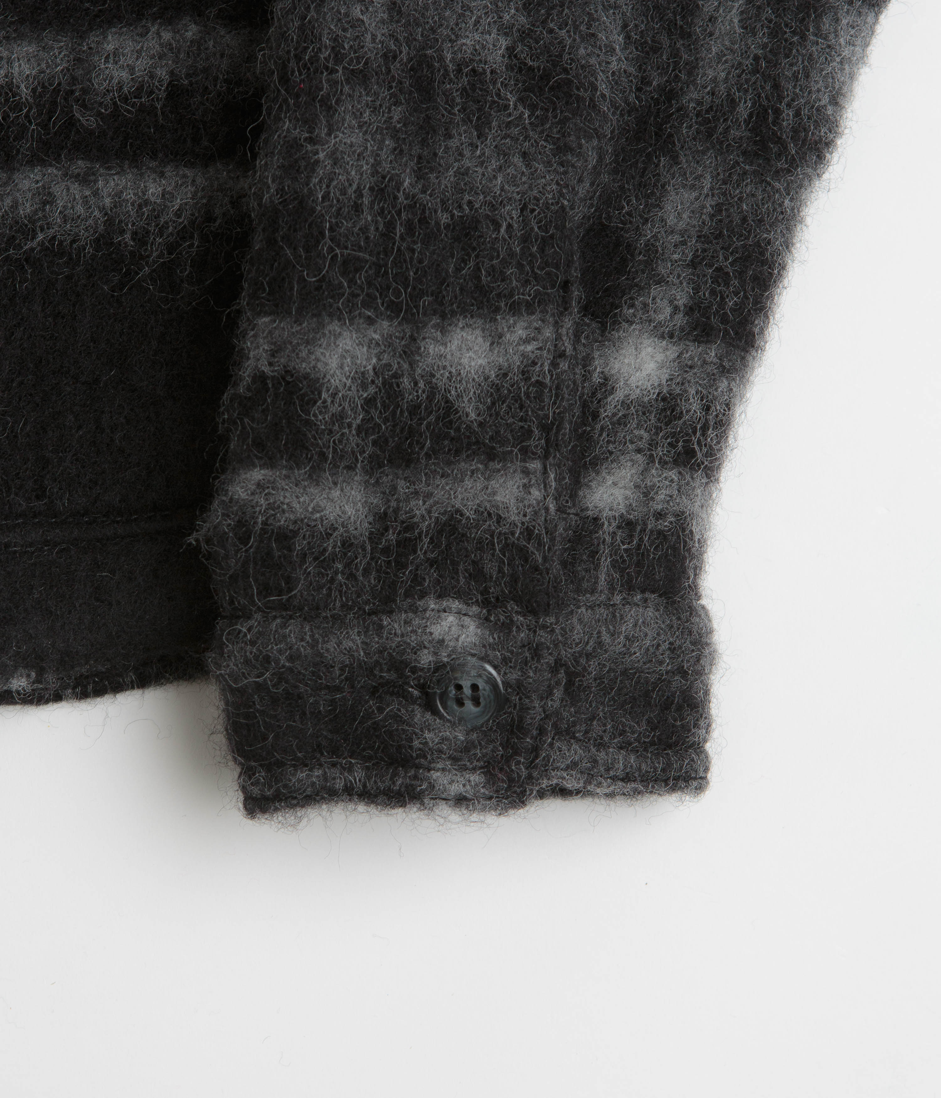 Pop Trading Company Checked Wool Shirt Jacket - Black / Charcoal