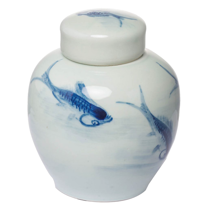 Porcelain Ginger Jar Set - Koi