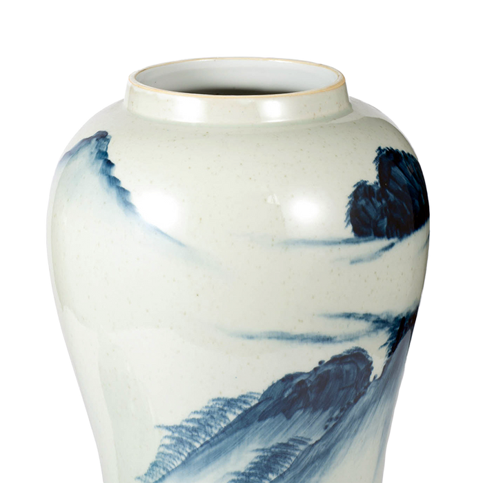 Porcelain Temple Jar with Lid - Landscape