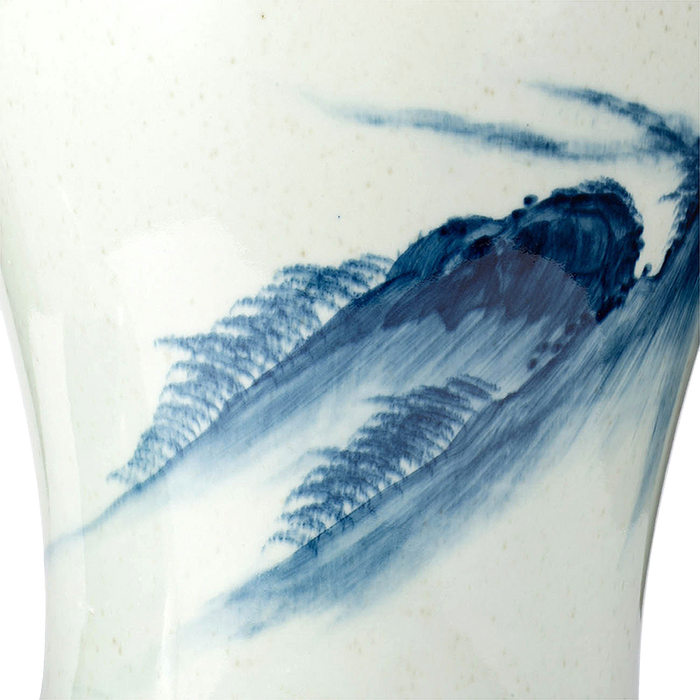 Porcelain Temple Jar with Lid - Landscape