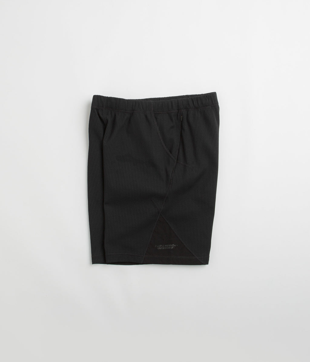 Purple Mountain Observatory Waffle Shorts - Black