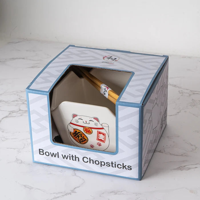 Reusable Takeout Noodle Bowls: Lucky Cat