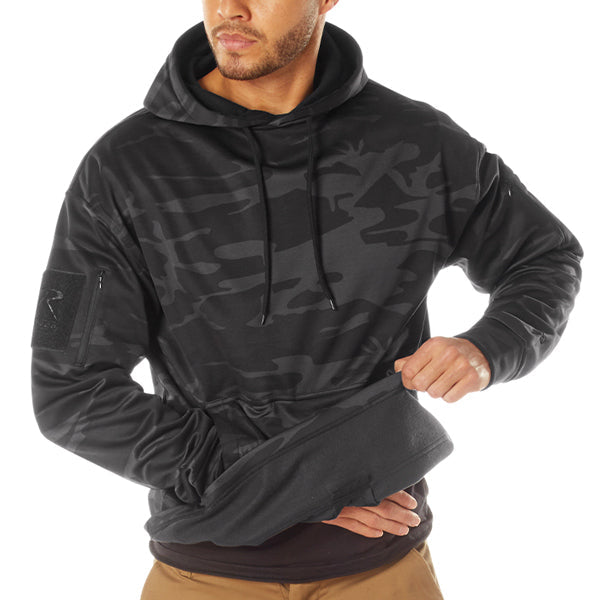ROTHCO MIDNIGHT BLACK CAMO CONCEALED CARRY HOODIE