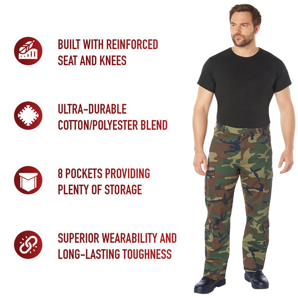 ROTHCO® VINTAGE PARATROOPER CARGO FATIGUE WOODLAND CAMO PANTS