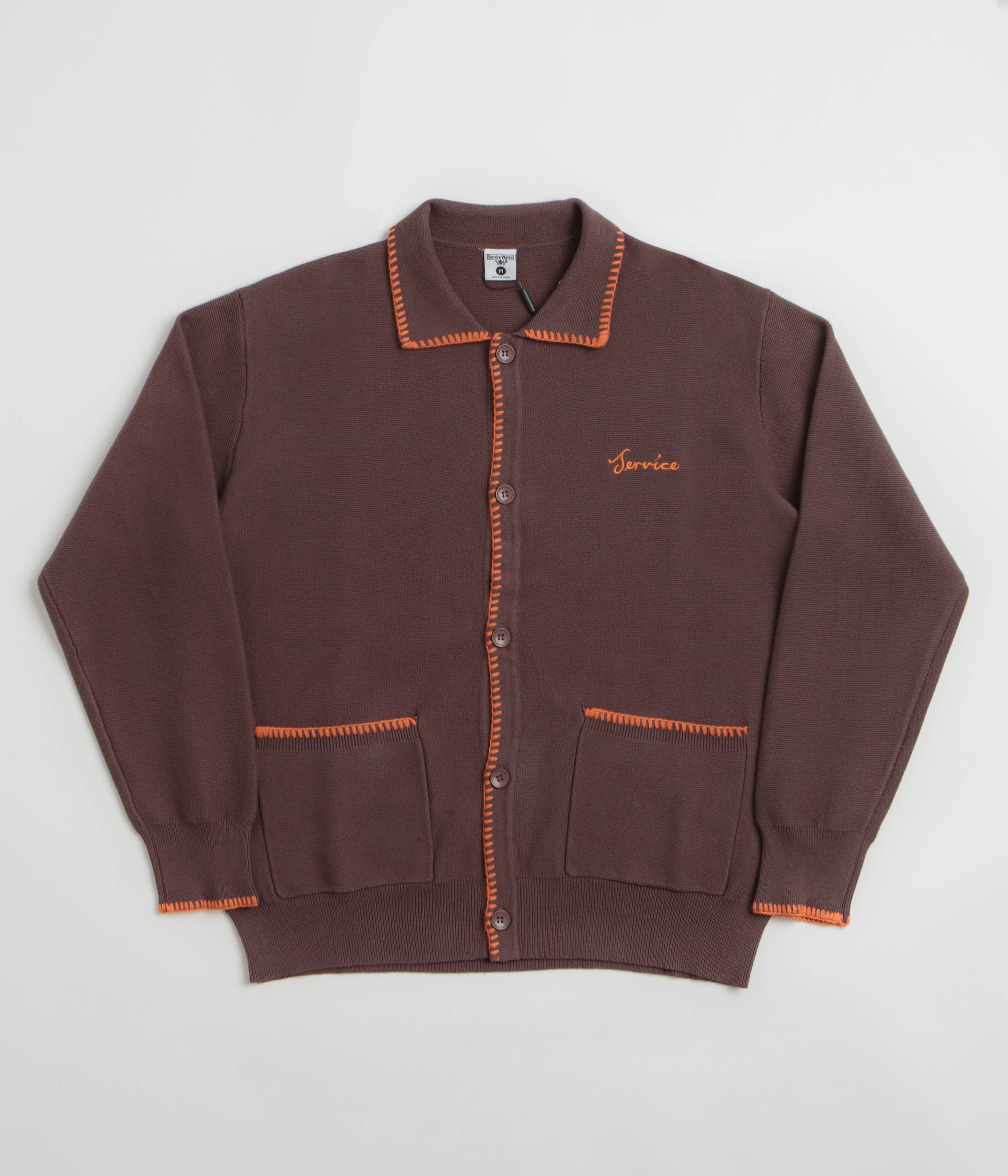 Service Works Blanket Stitch Cardigan - Brown