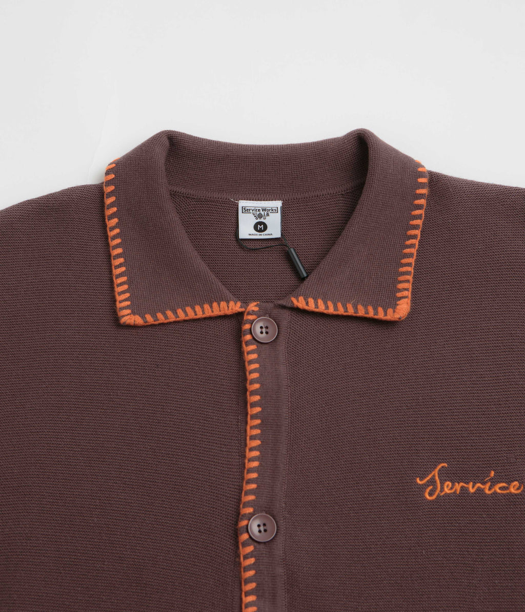 Service Works Blanket Stitch Cardigan - Brown