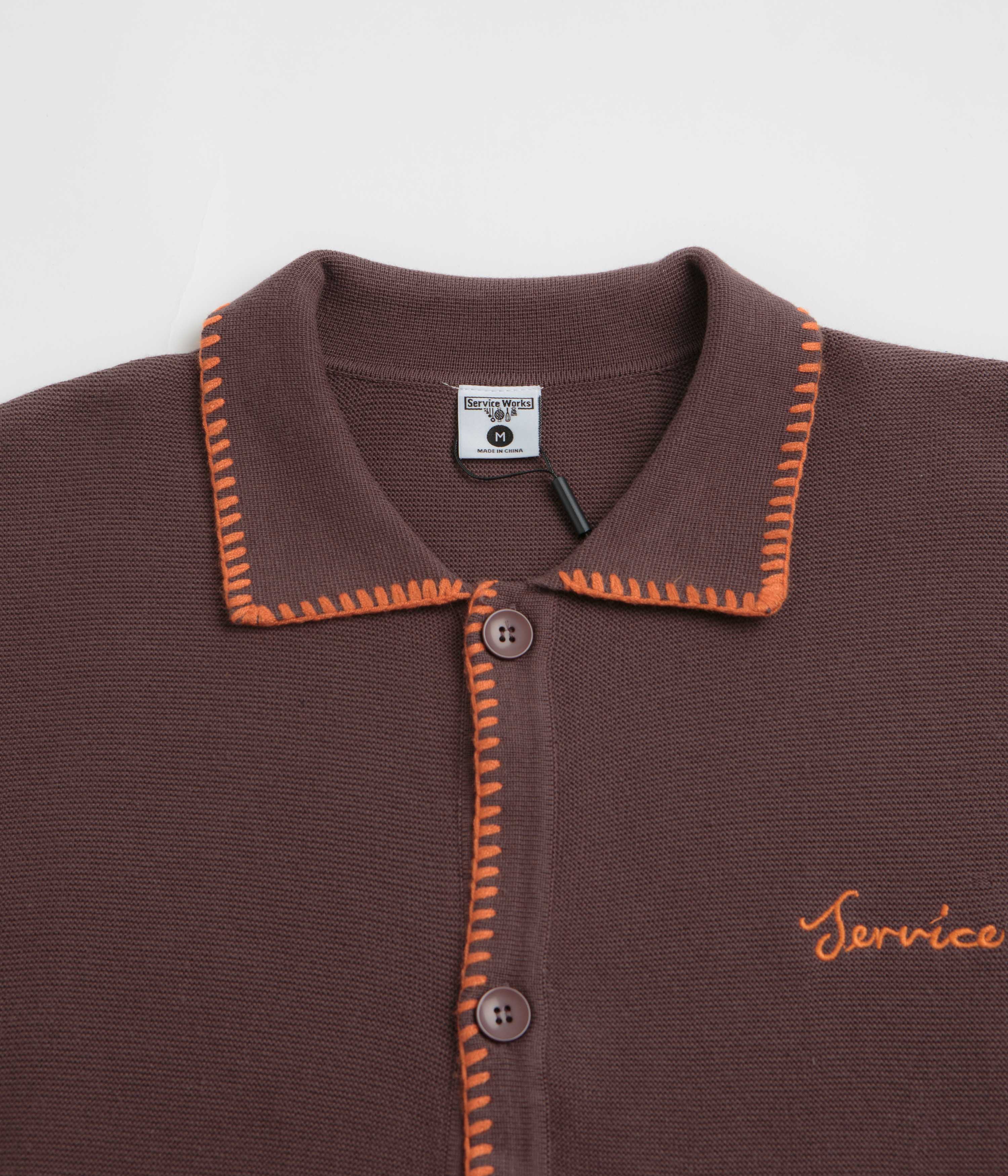 Service Works Blanket Stitch Cardigan - Brown