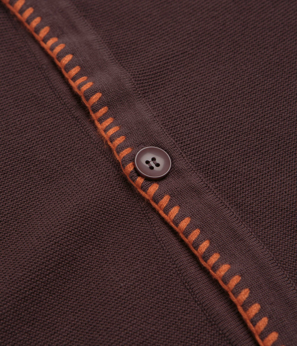 Service Works Blanket Stitch Cardigan - Brown