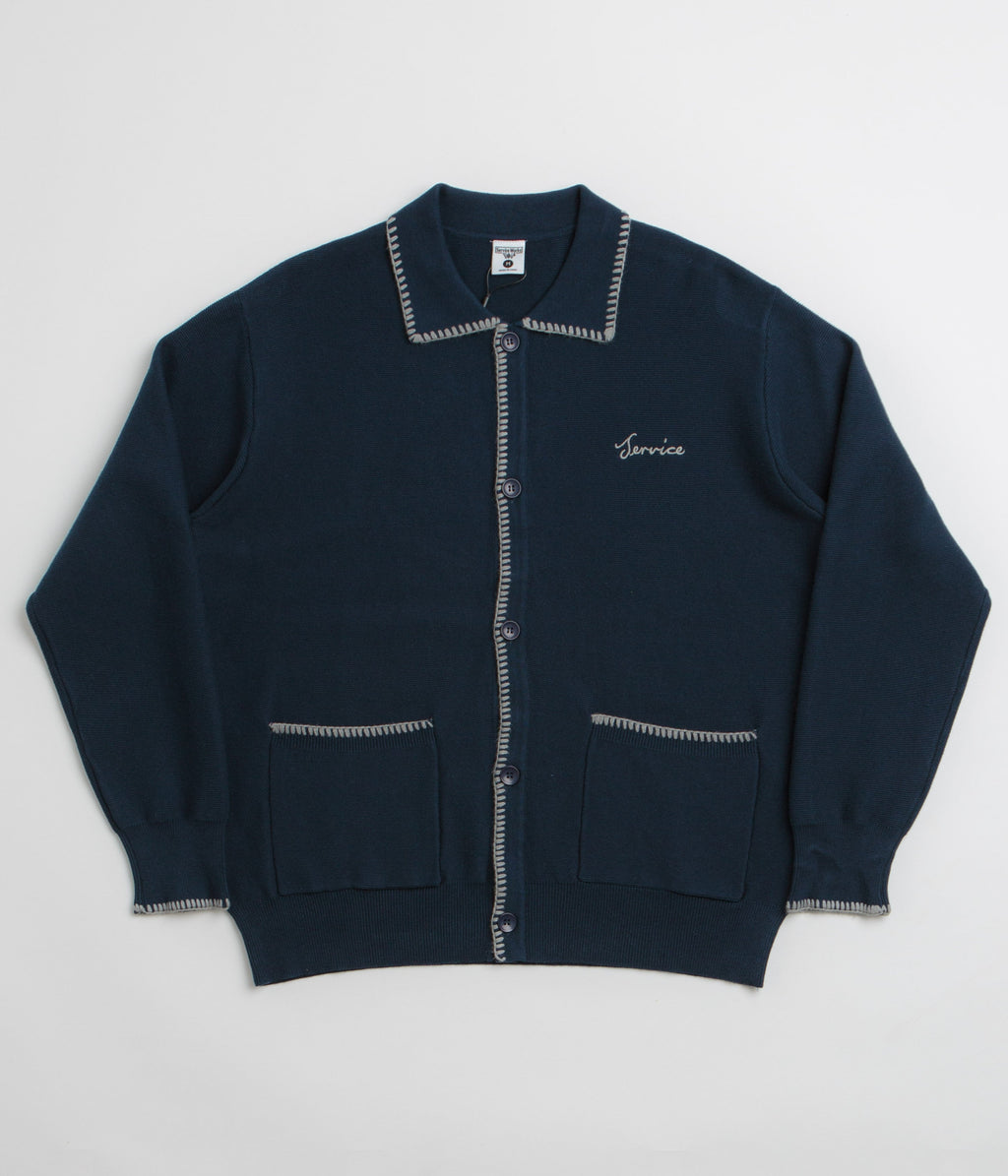 Service Works Blanket Stitch Cardigan - Navy