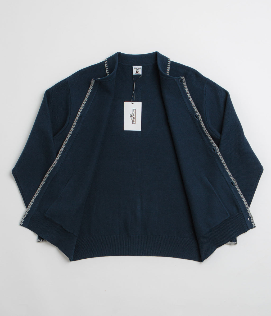 Service Works Blanket Stitch Cardigan - Navy