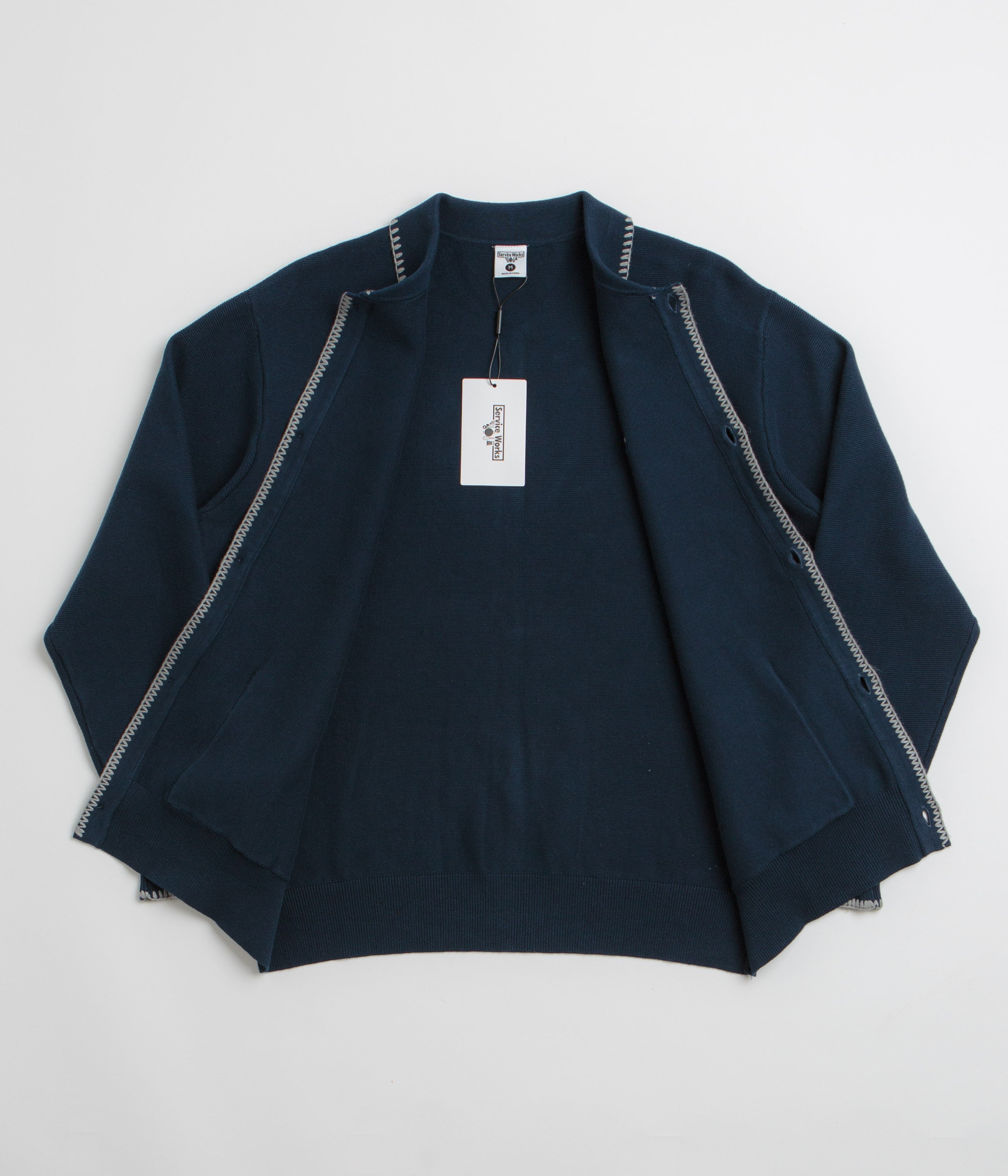 Service Works Blanket Stitch Cardigan - Navy