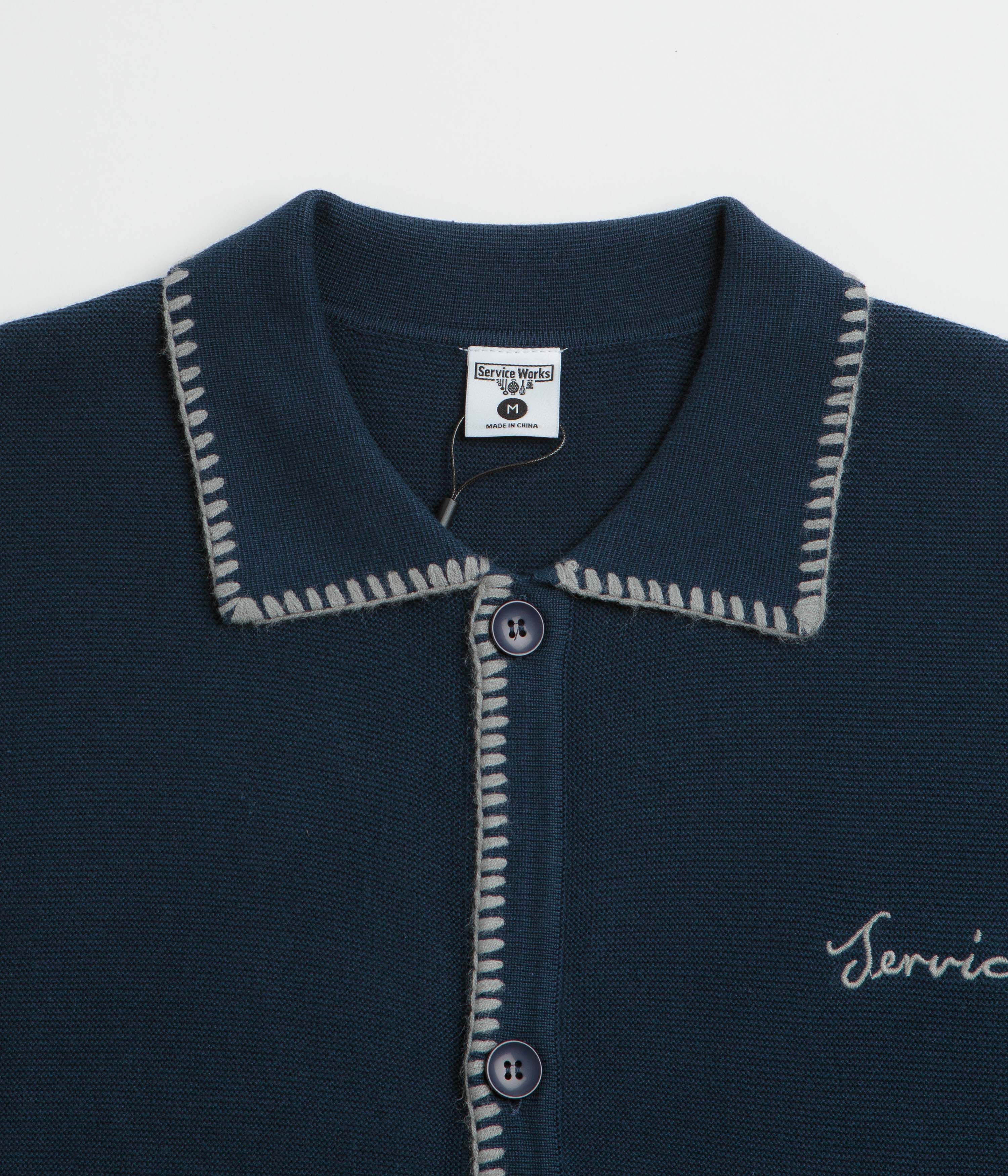 Service Works Blanket Stitch Cardigan - Navy