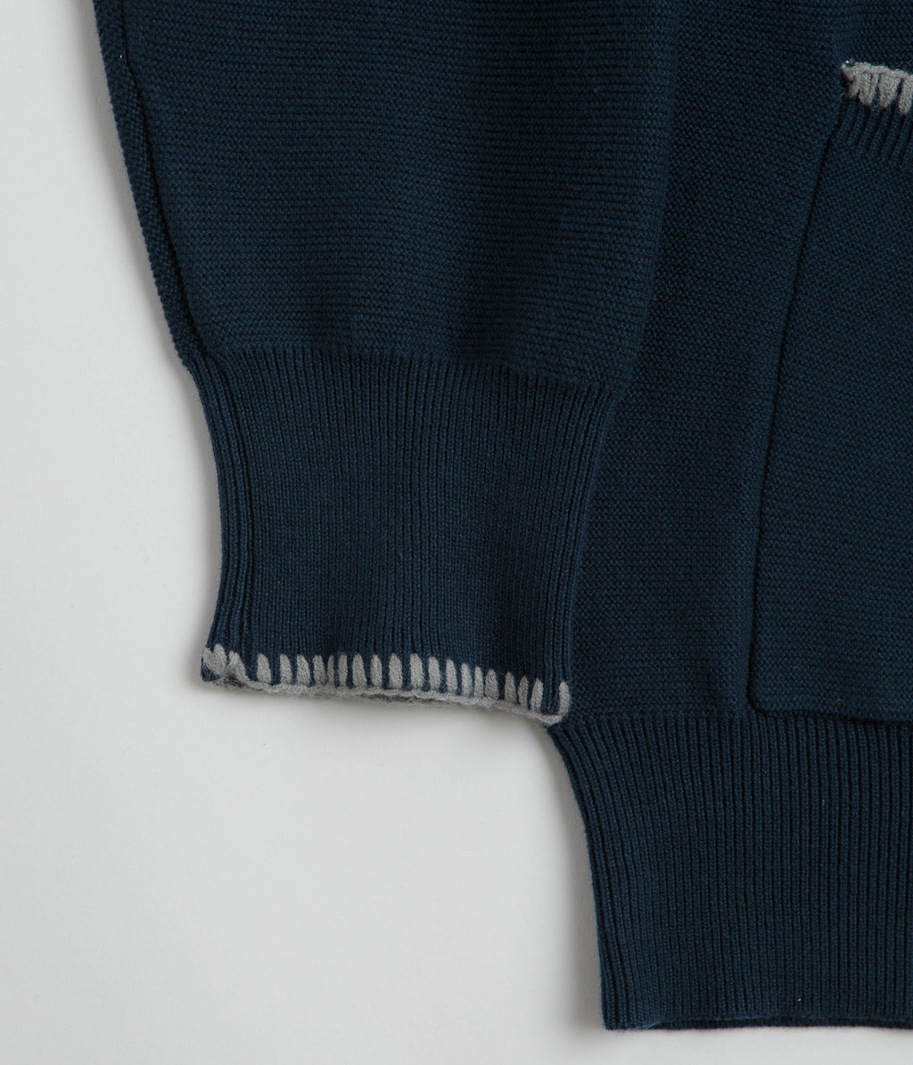 Service Works Blanket Stitch Cardigan - Navy