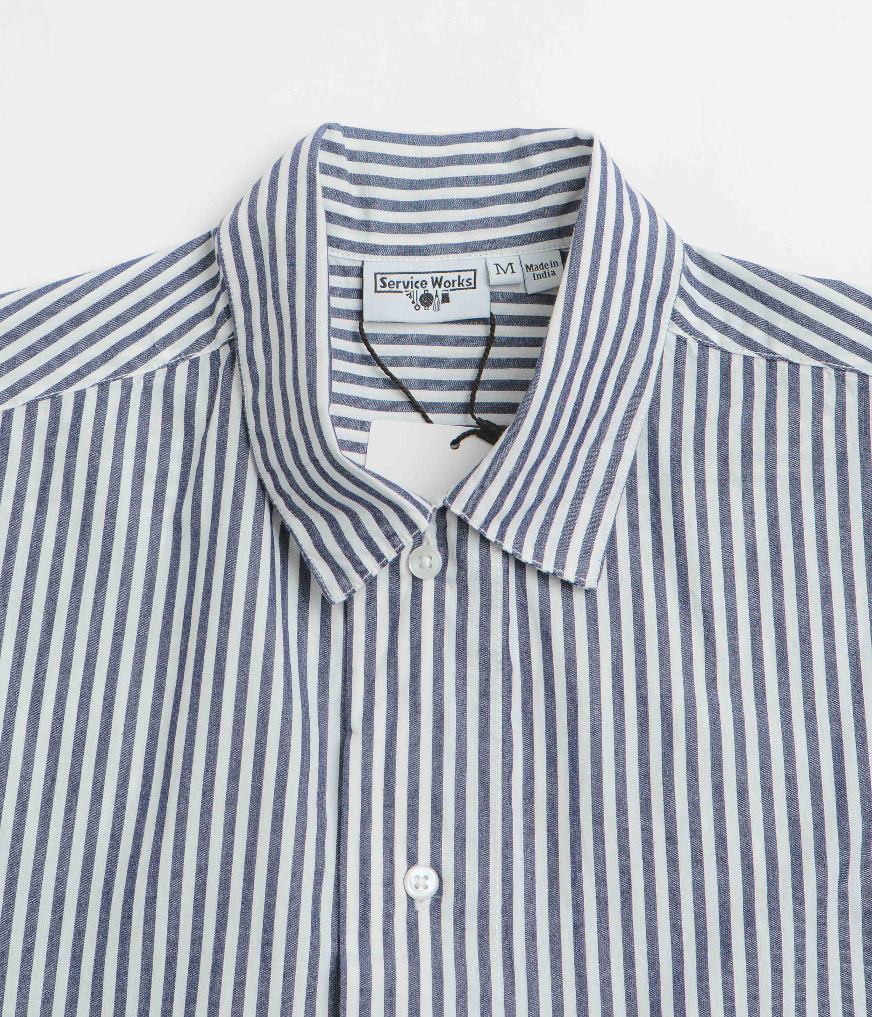 Service Works Poplin Stripe Waiter Shirt - Royal