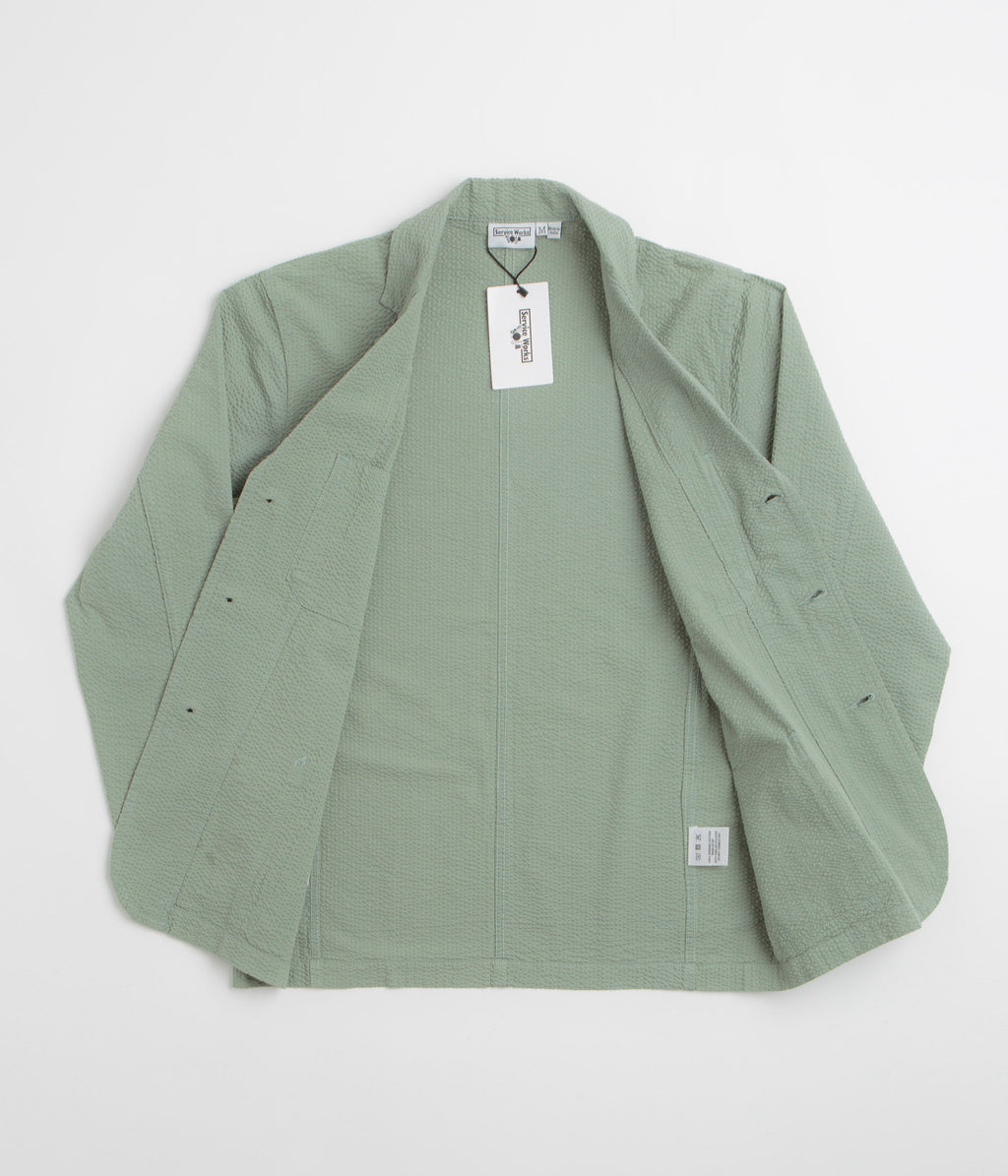 Service Works Seersucker Server Suit Jacket - Sage