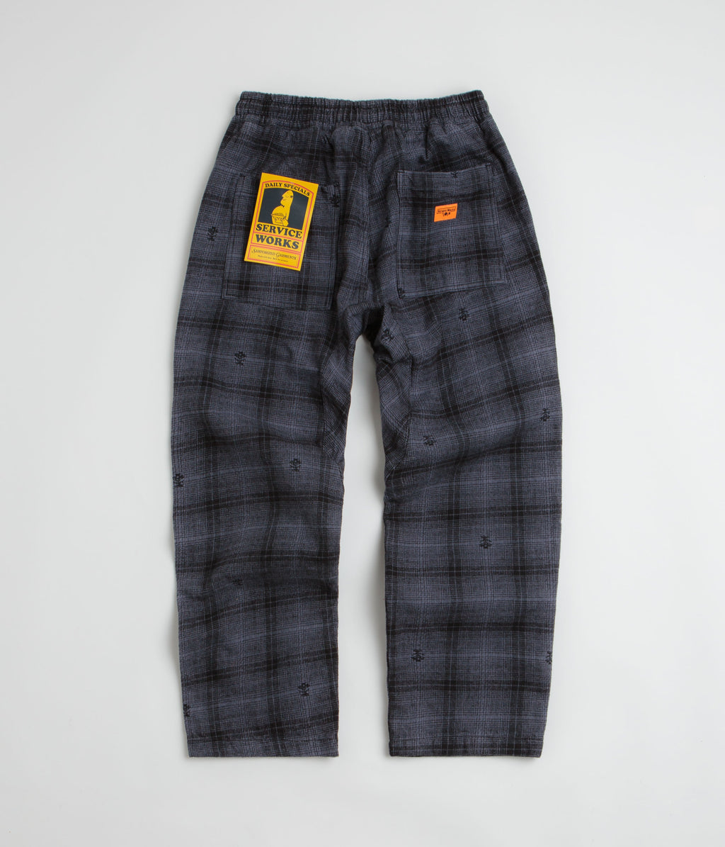 Service Works Thistle Plaid Chef Pants - Black