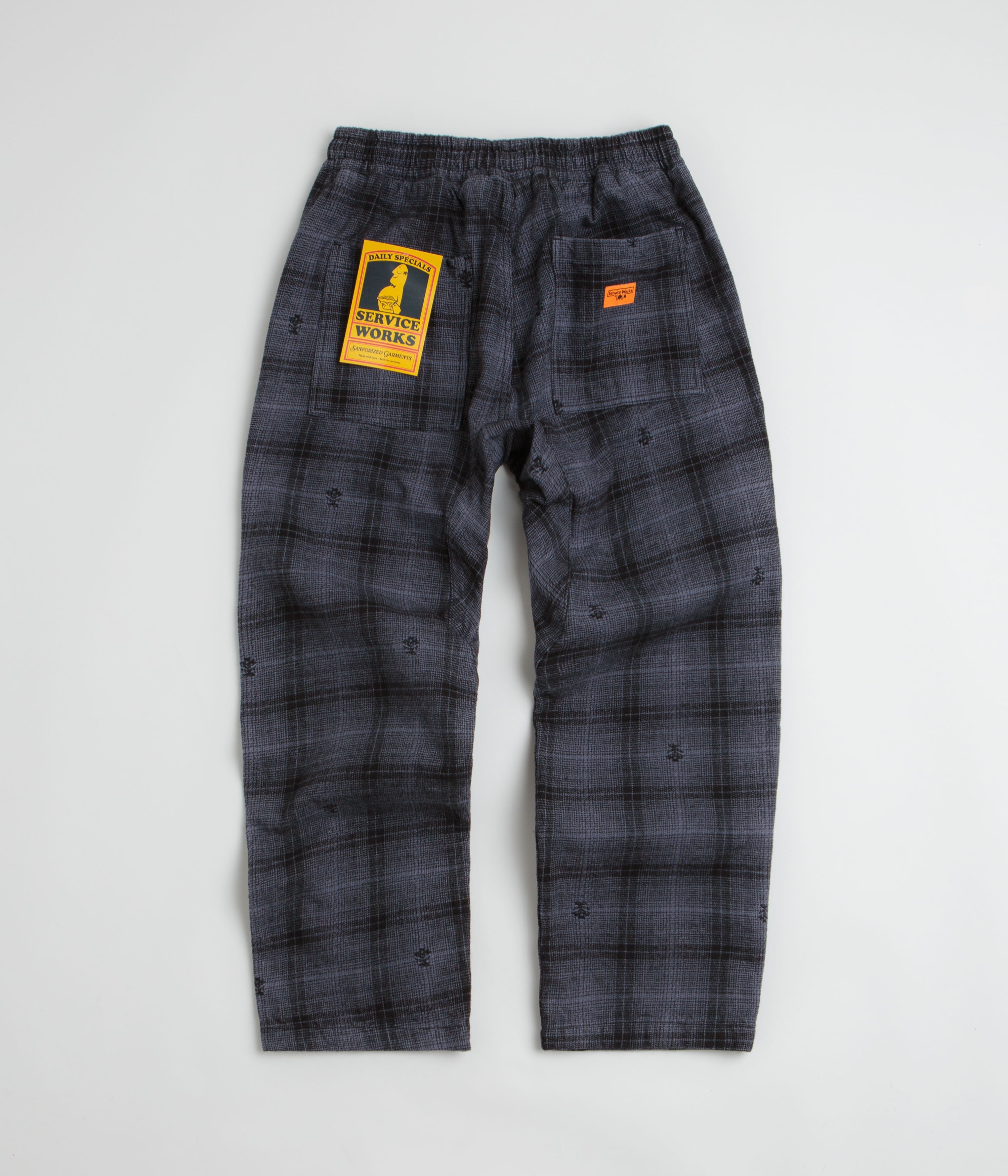 Service Works Thistle Plaid Chef Pants - Black