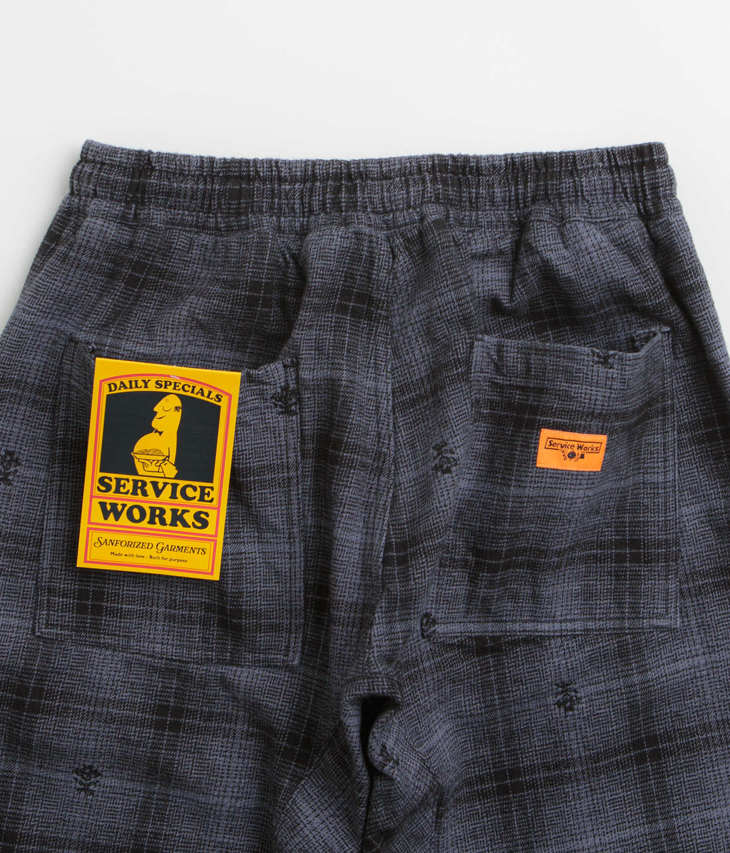 Service Works Thistle Plaid Chef Pants - Black