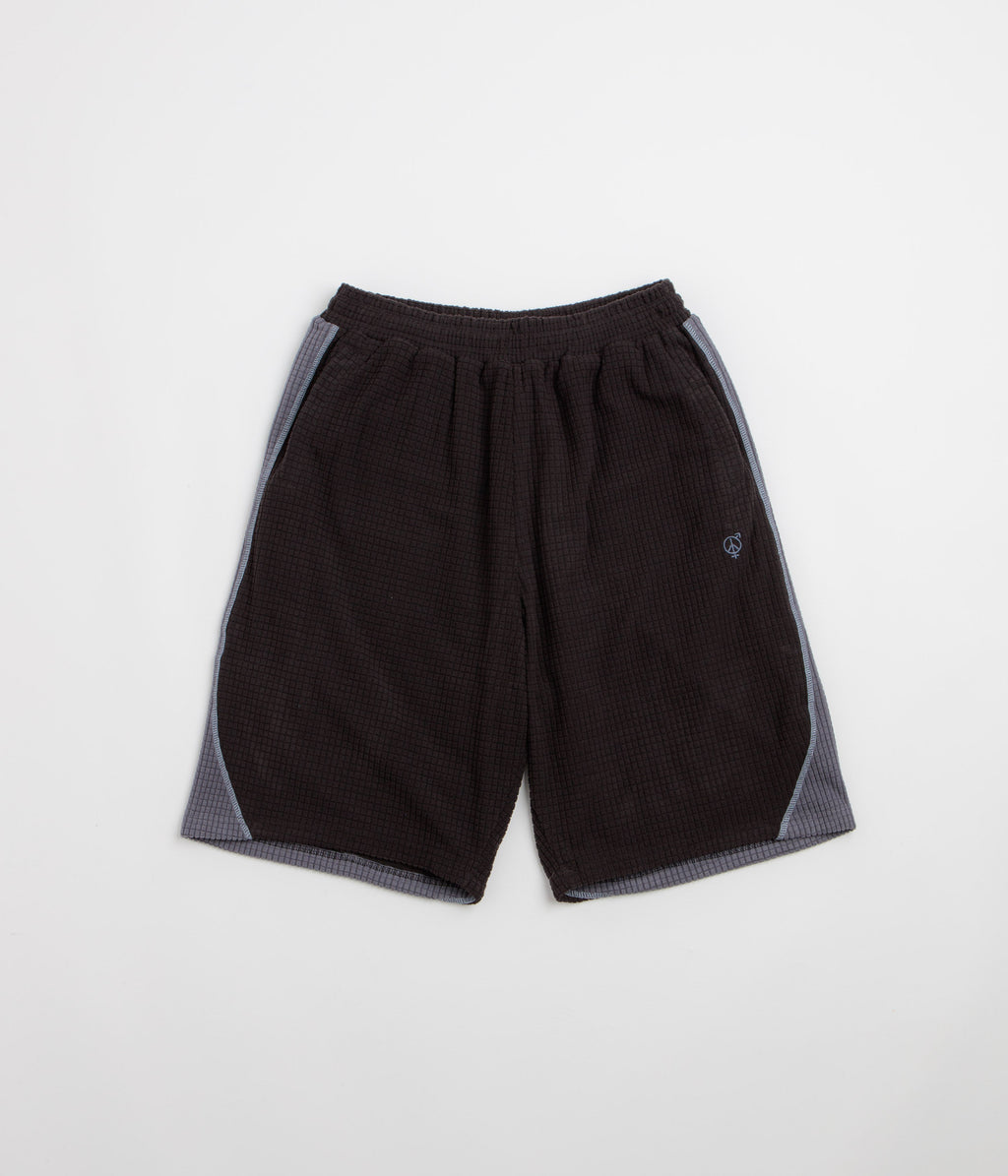 Sexhippies Grid Fleece Shorts - Black / Silver