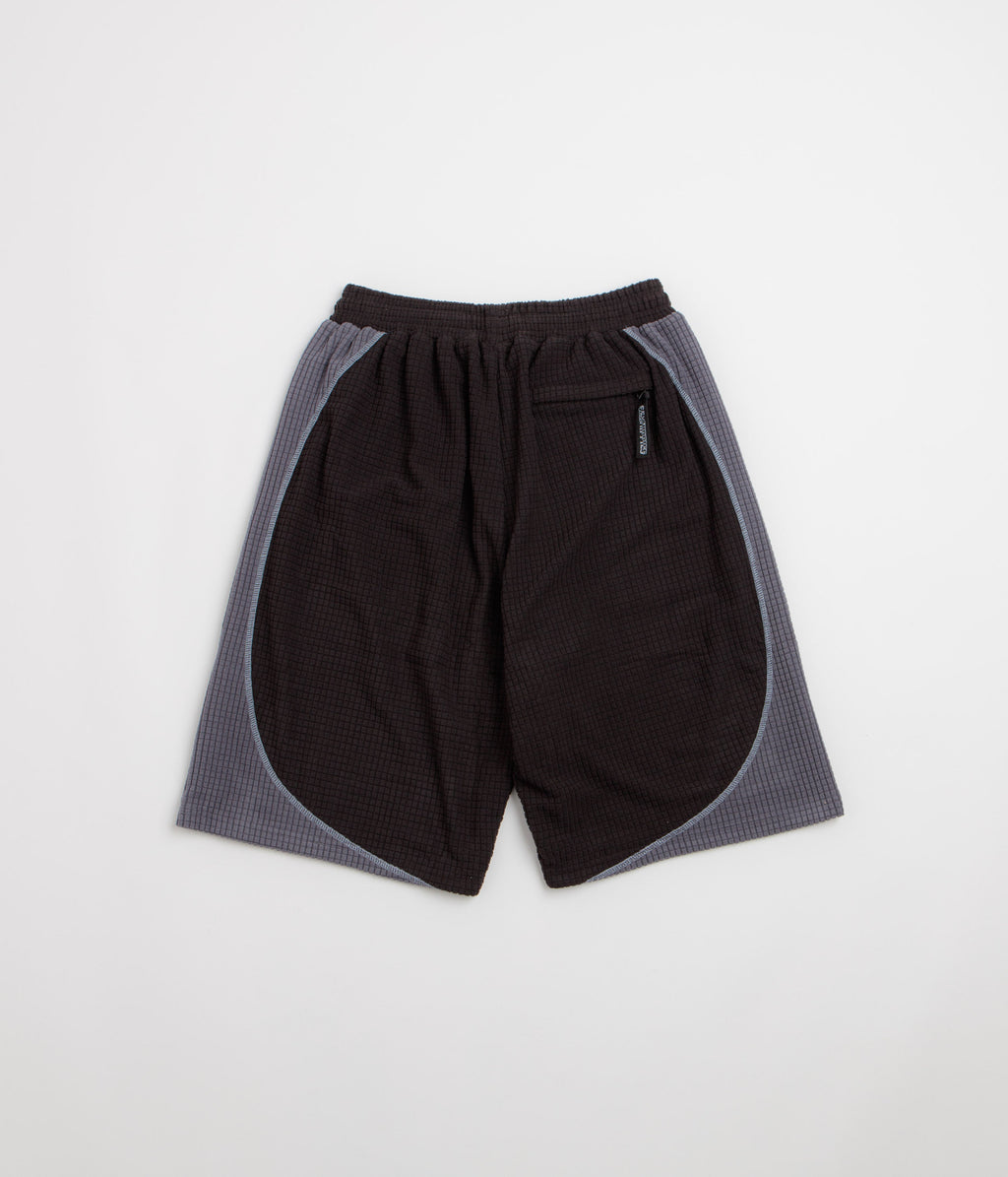 Sexhippies Grid Fleece Shorts - Black / Silver