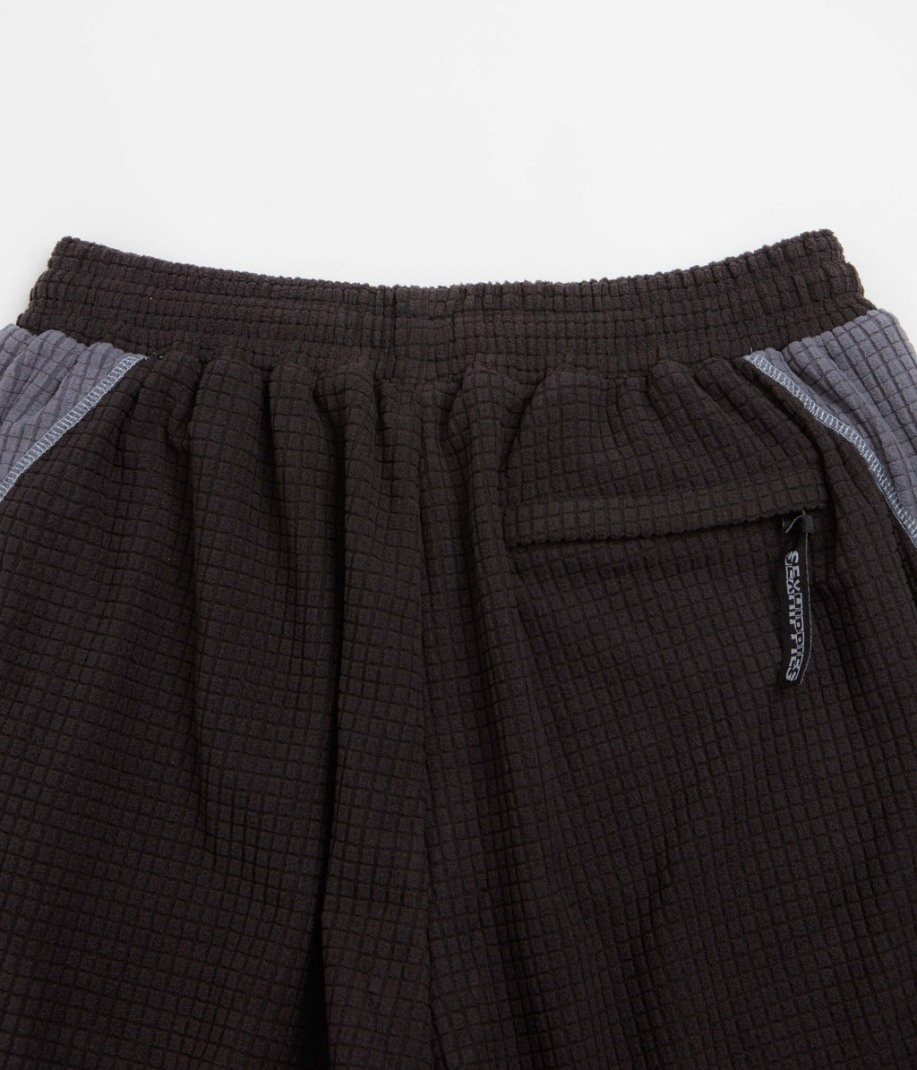 Sexhippies Grid Fleece Shorts - Black / Silver