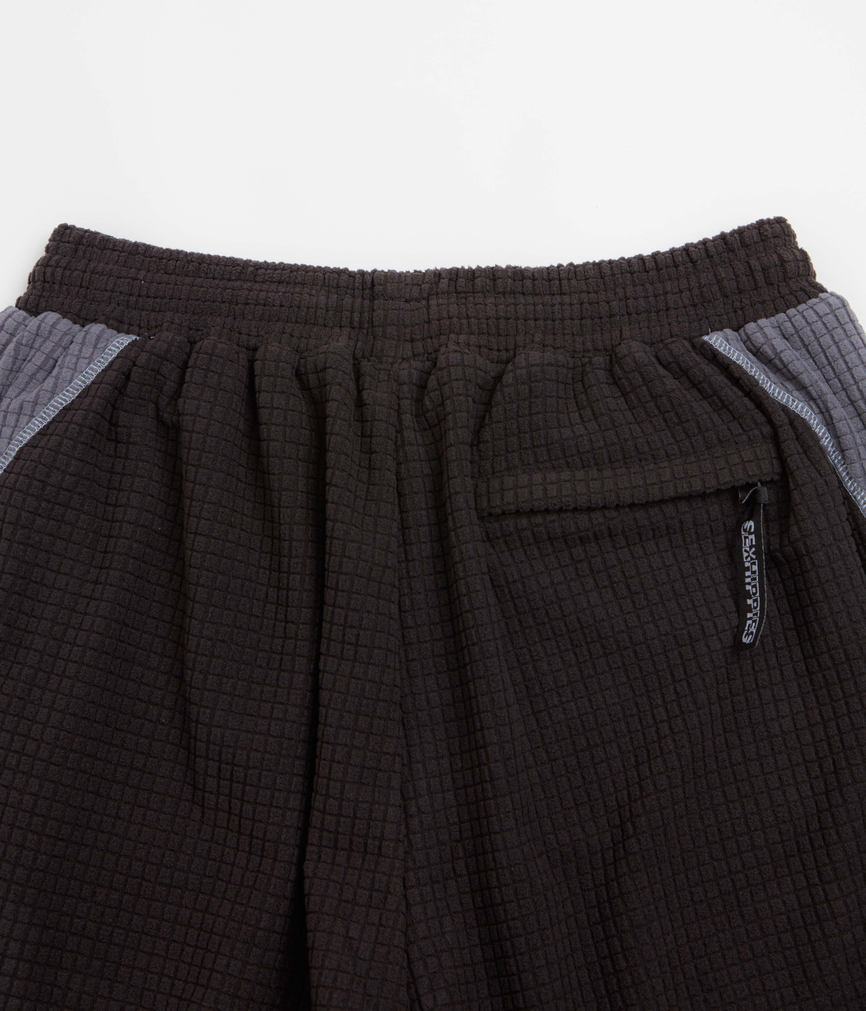 Sexhippies Grid Fleece Shorts - Black / Silver