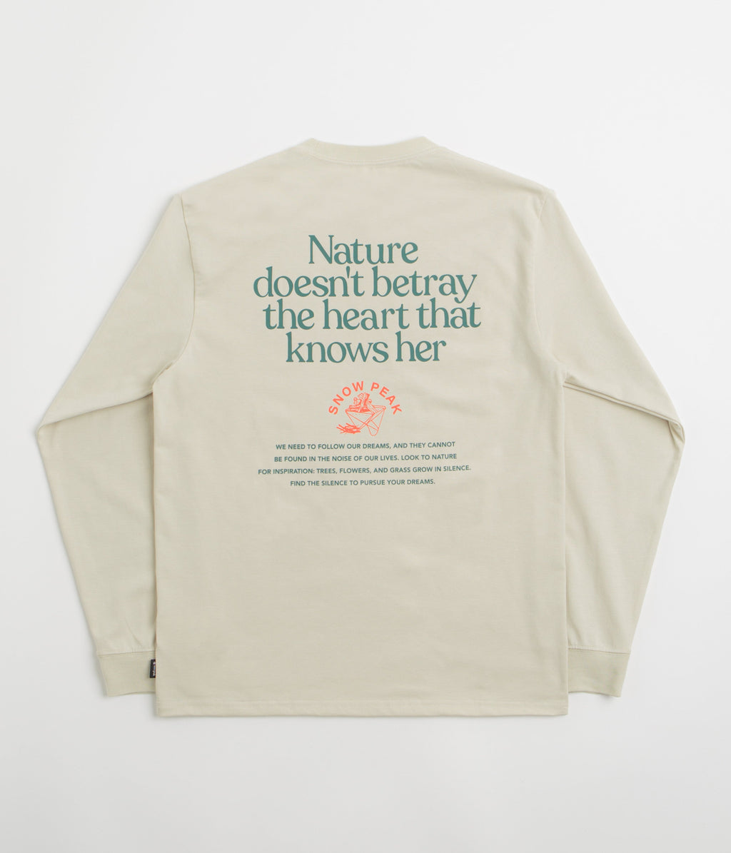 Snow Peak Living With Nature Long Sleeve T-Shirt - Ivory