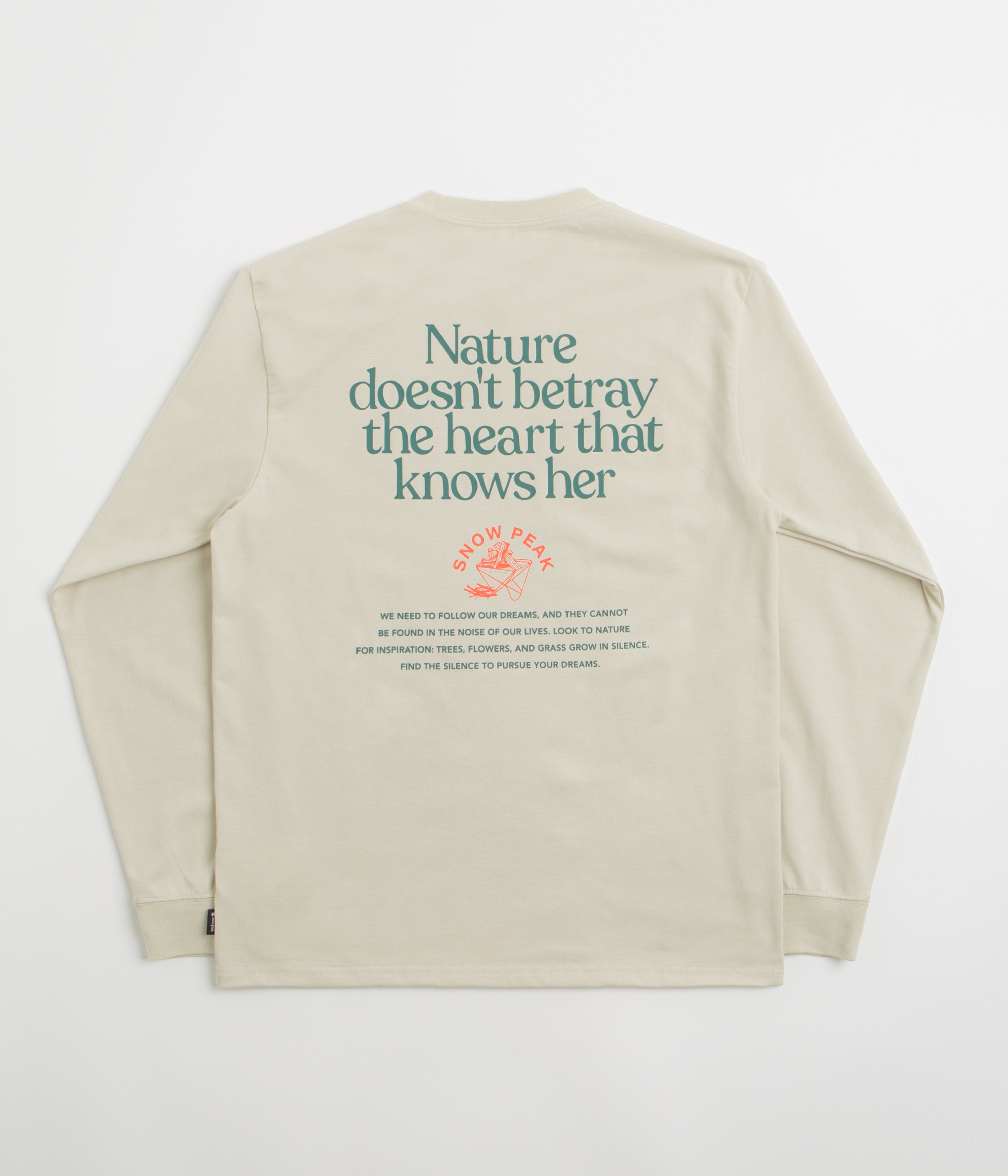 Snow Peak Living With Nature Long Sleeve T-Shirt - Ivory