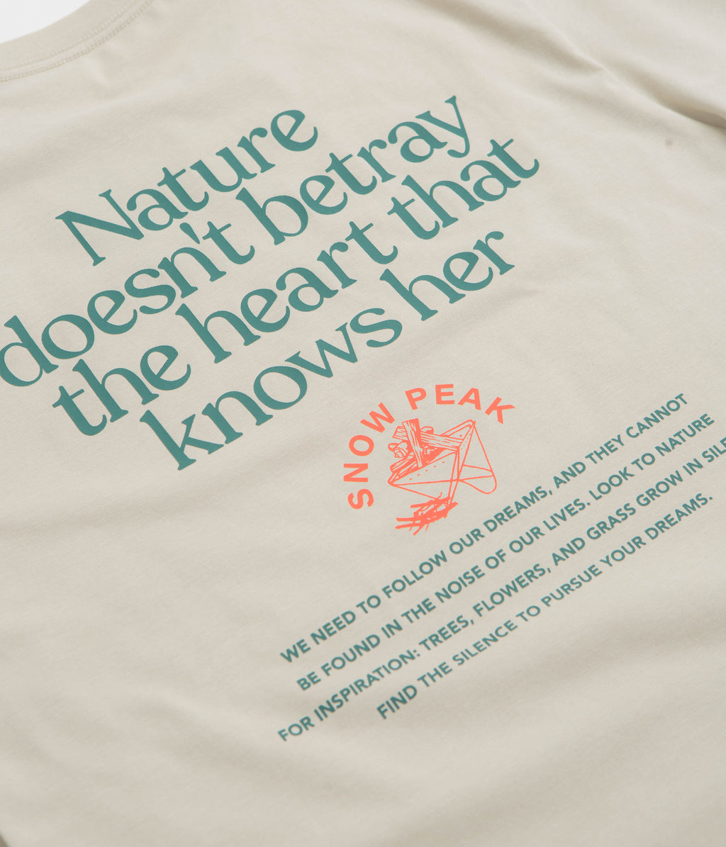 Snow Peak Living With Nature Long Sleeve T-Shirt - Ivory