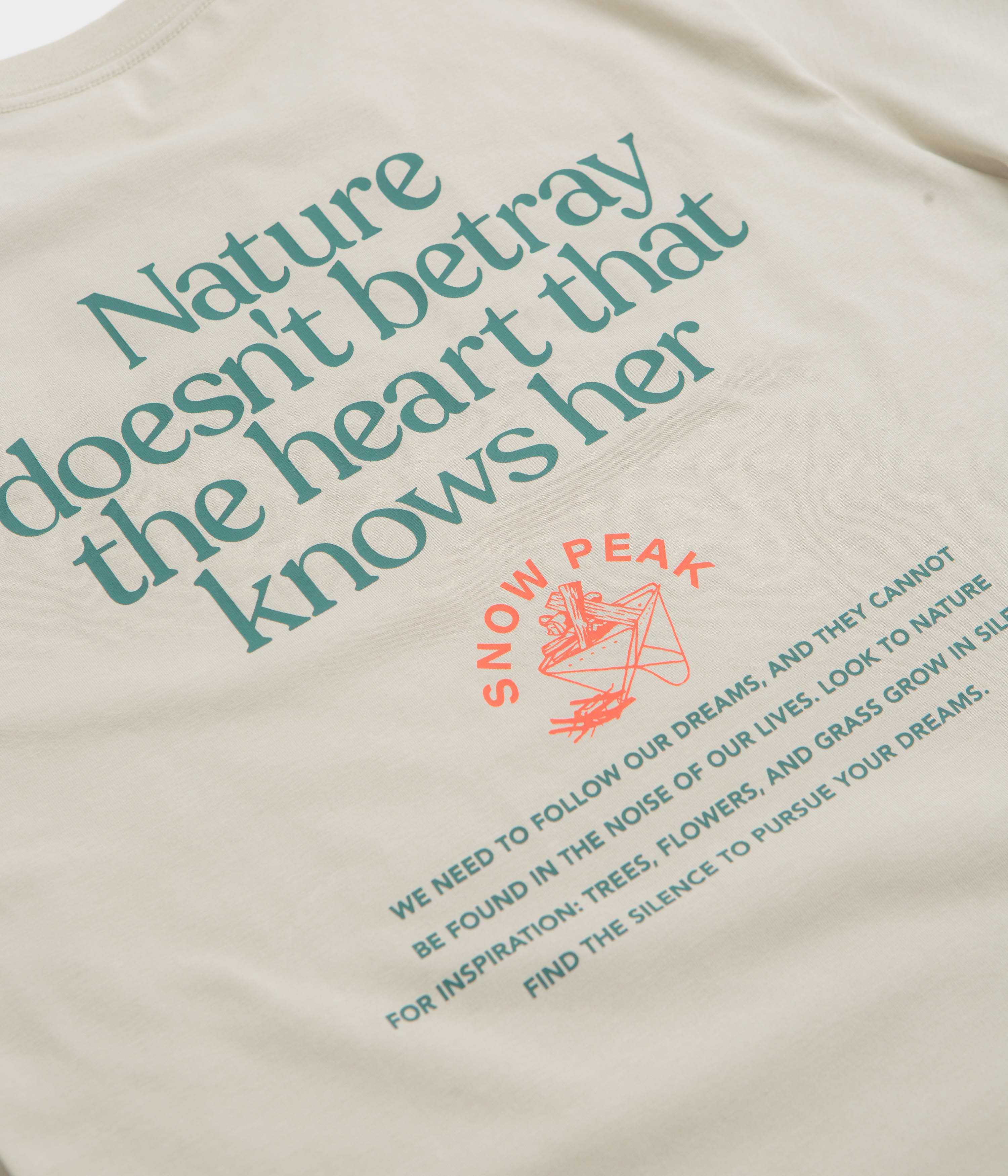Snow Peak Living With Nature Long Sleeve T-Shirt - Ivory