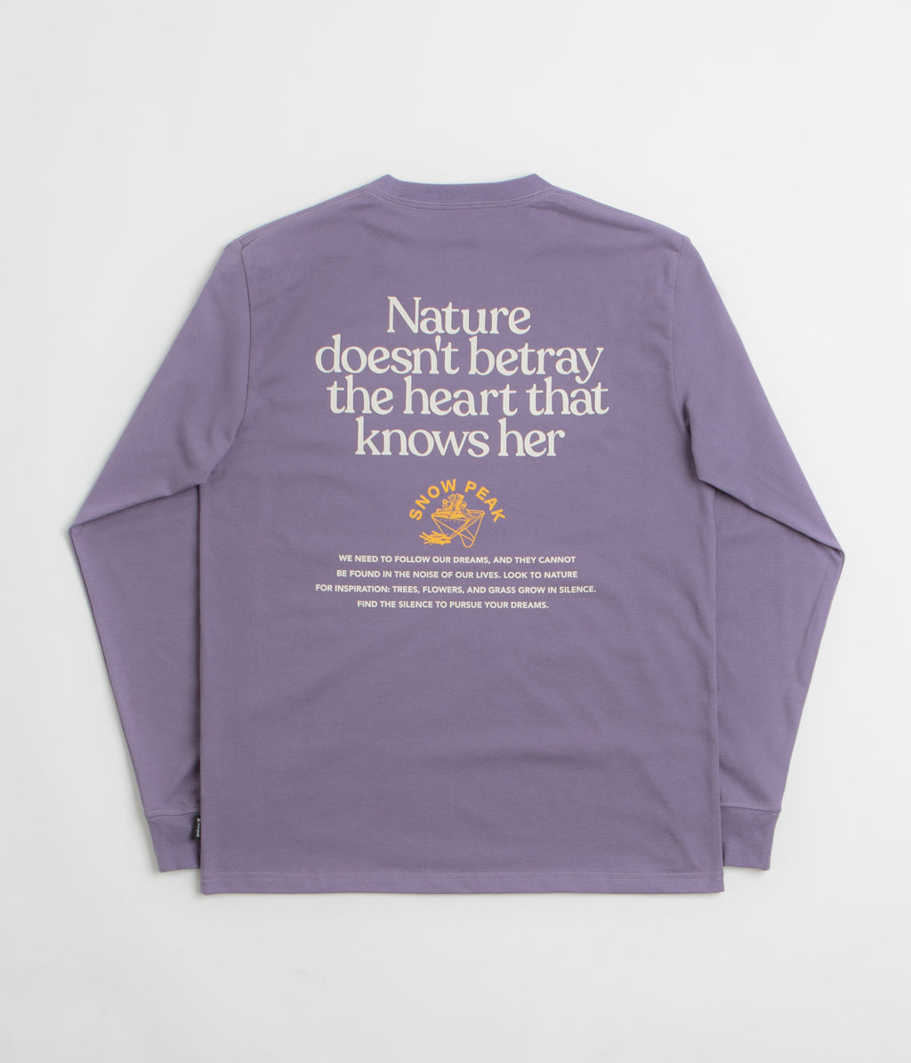 Snow Peak Living With Nature Long Sleeve T-Shirt - Purple