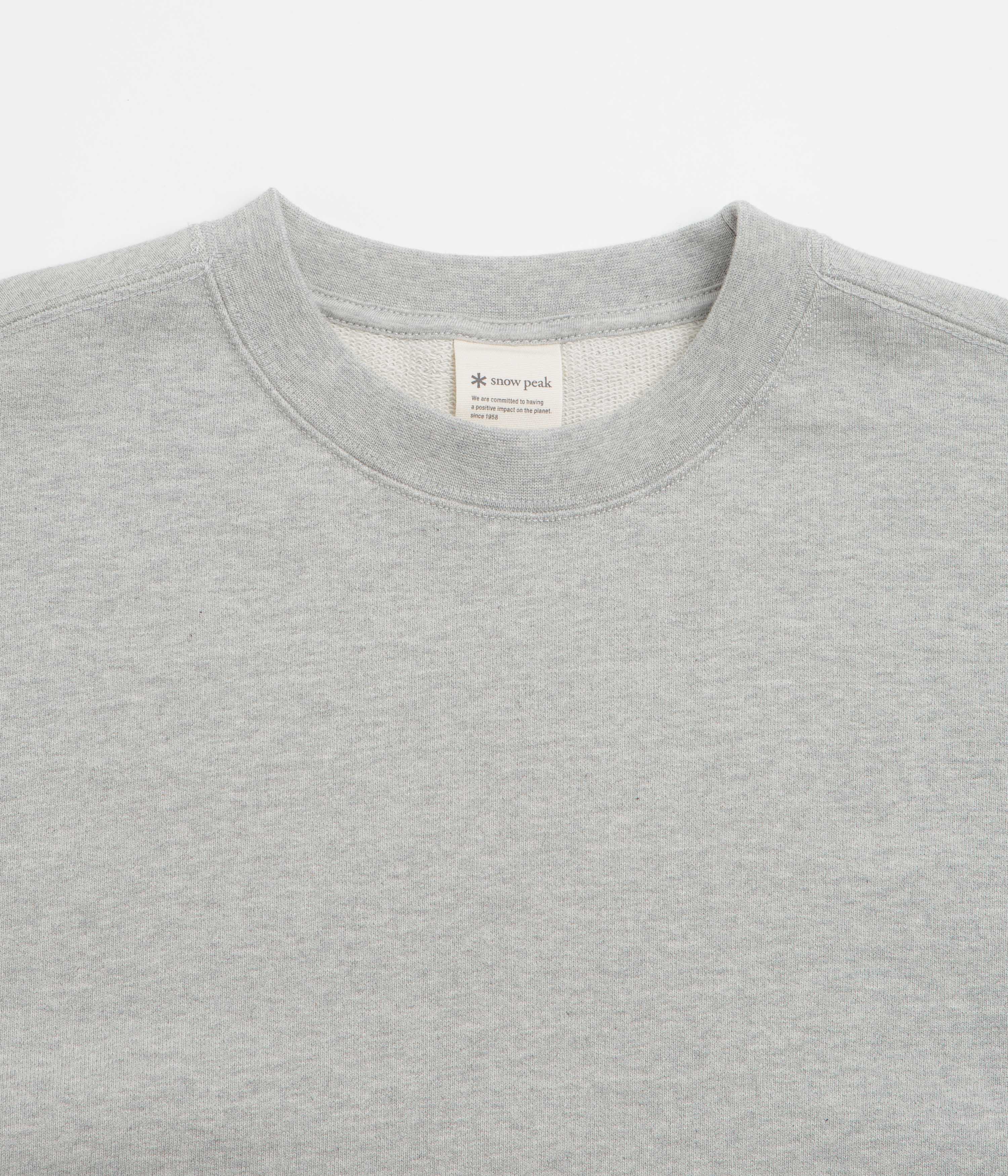 Snow Peak Recycled Cotton Crewneck Sweatshirt - Mid Grey
