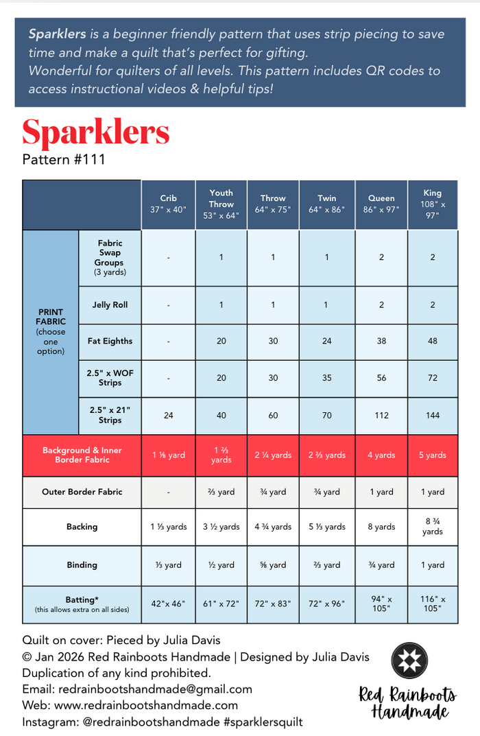 Sparklers Quilt Pattern - PDF Automatic Download