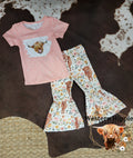 Sweet cow print bell bottoms
