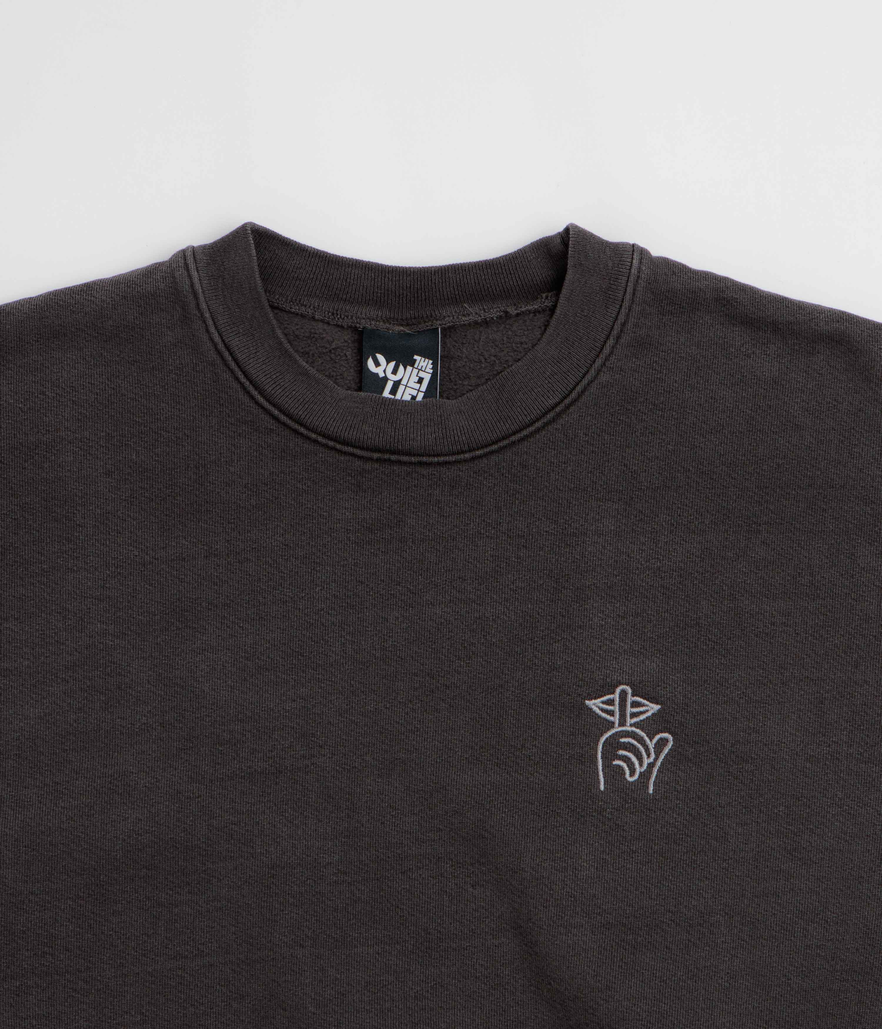 The Quiet Life Shhh Logo Embroidered Crewneck Sweatshirt - Vintage Black