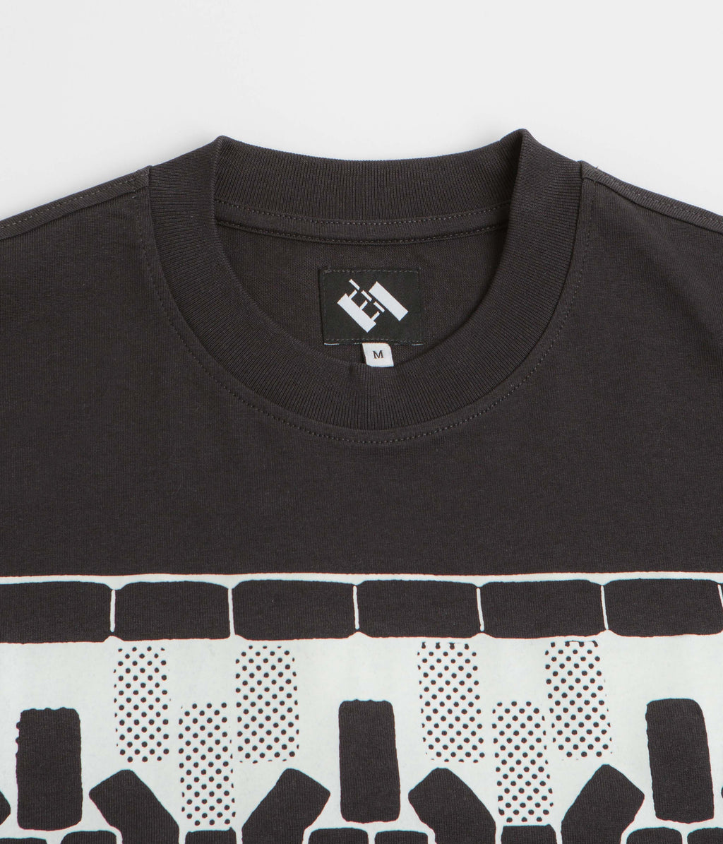 The Trilogy Tapes Tetris Teeth T-Shirt - Black / Glow In The Dark