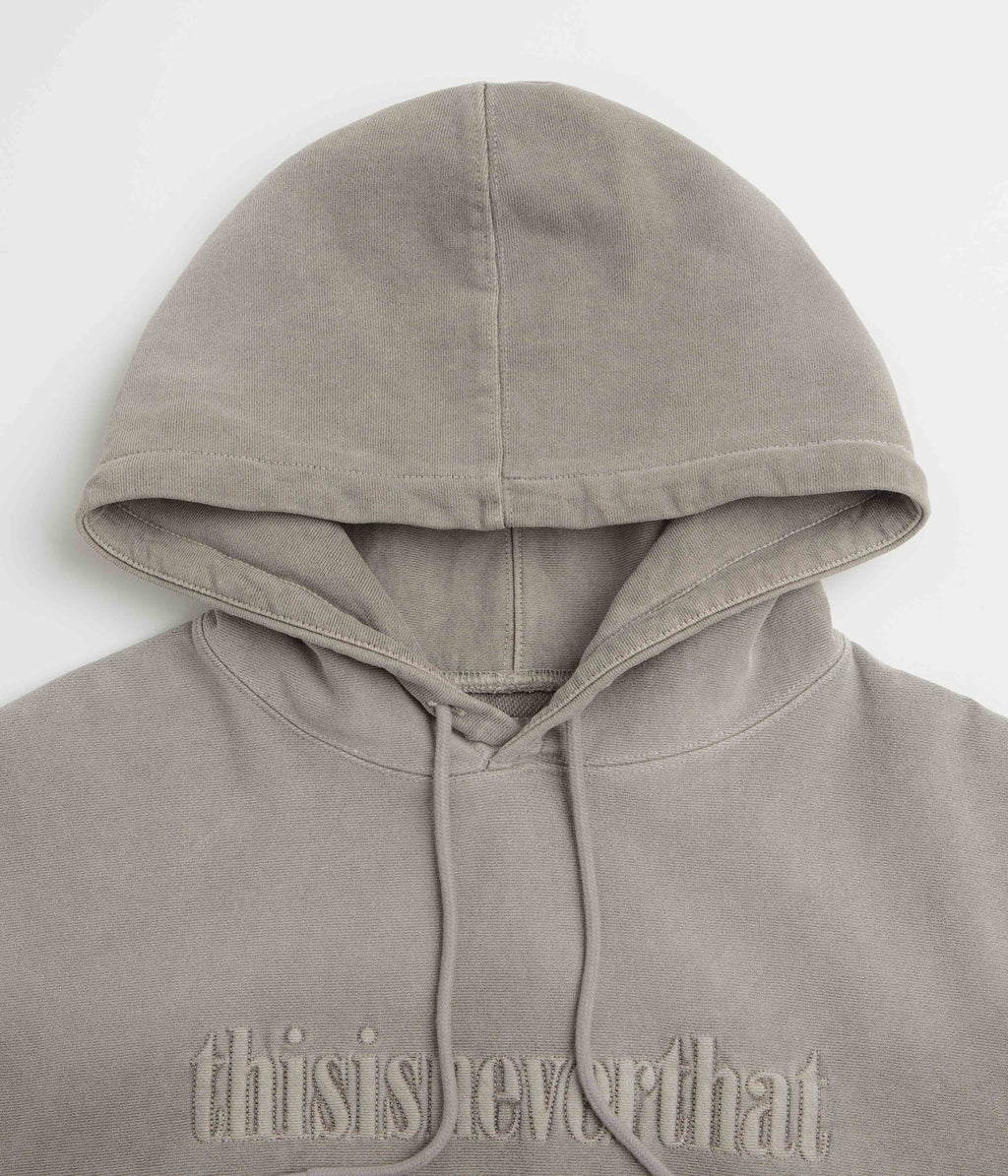 thisisneverthat Overdyed Embroidery Hoodie - Desert Grey