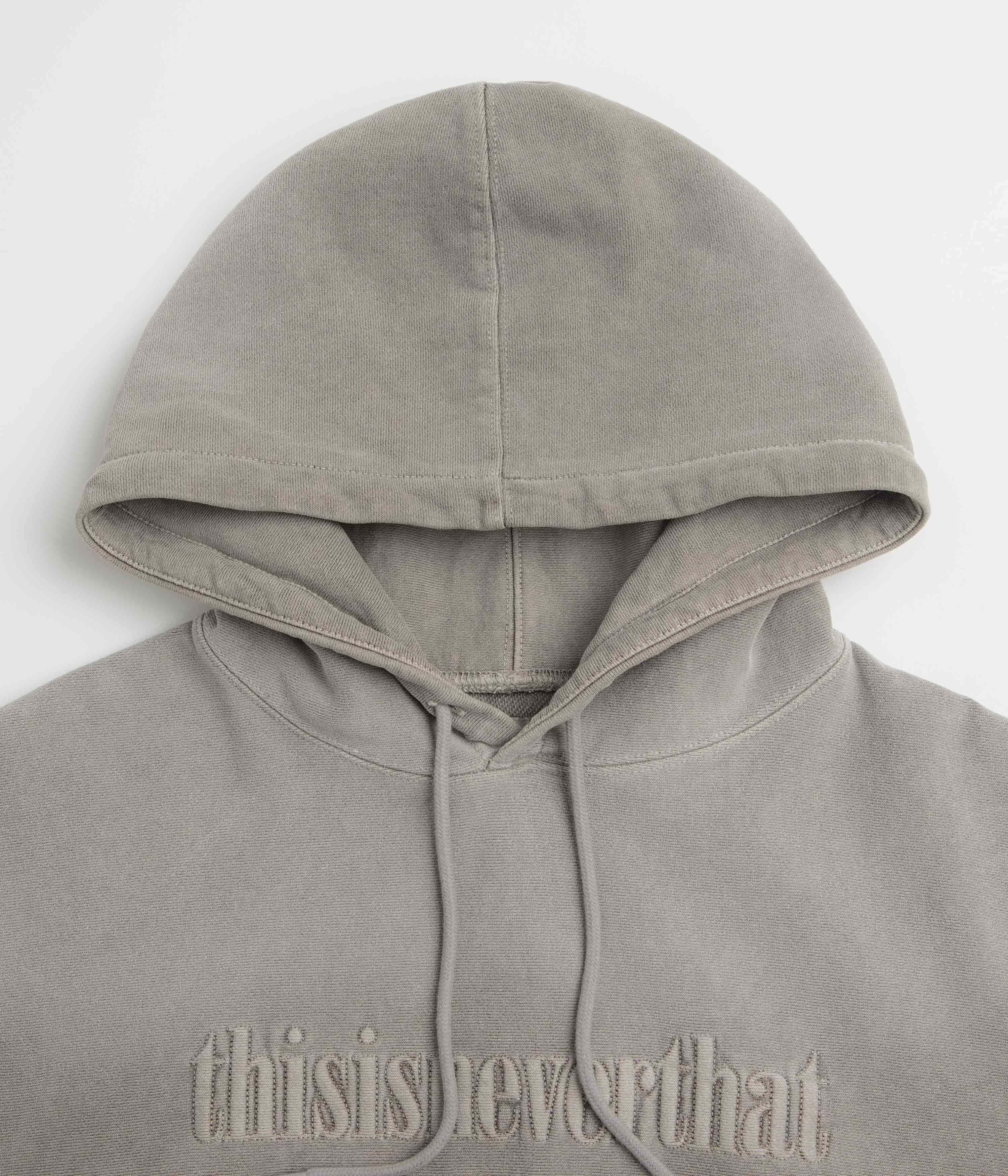 thisisneverthat Overdyed Embroidery Hoodie - Desert Grey