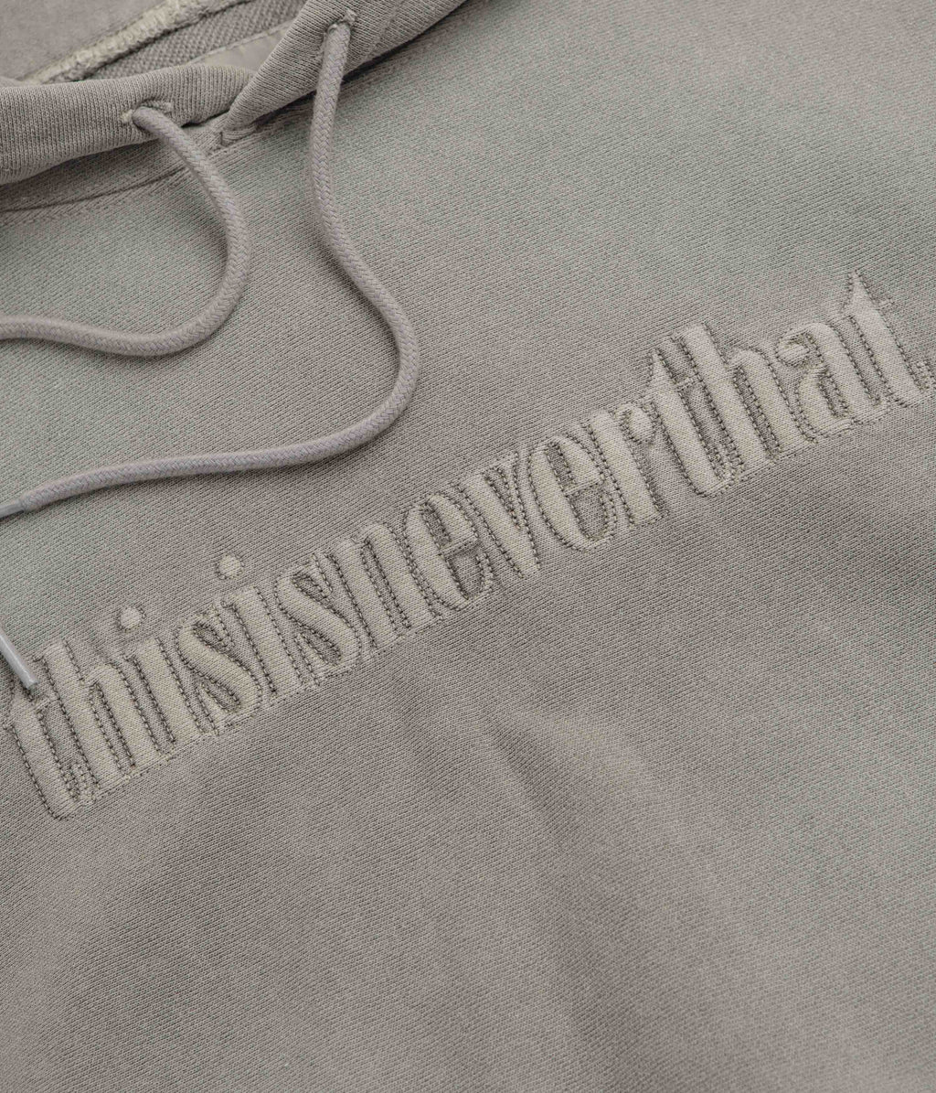 thisisneverthat Overdyed Embroidery Hoodie - Desert Grey