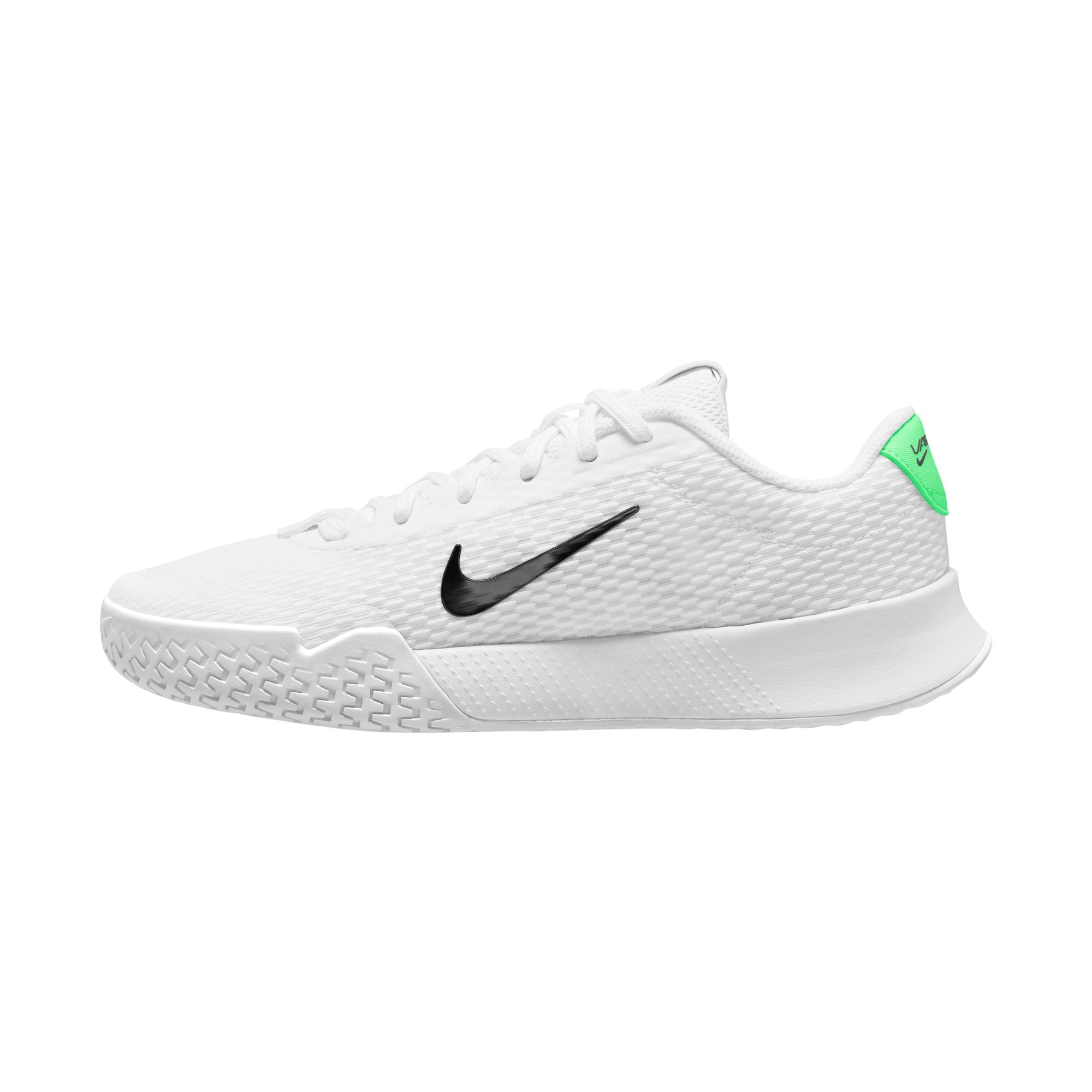Nike Women's Vapor Lite 2 Tennis Shoes in White/Black-Poison Green