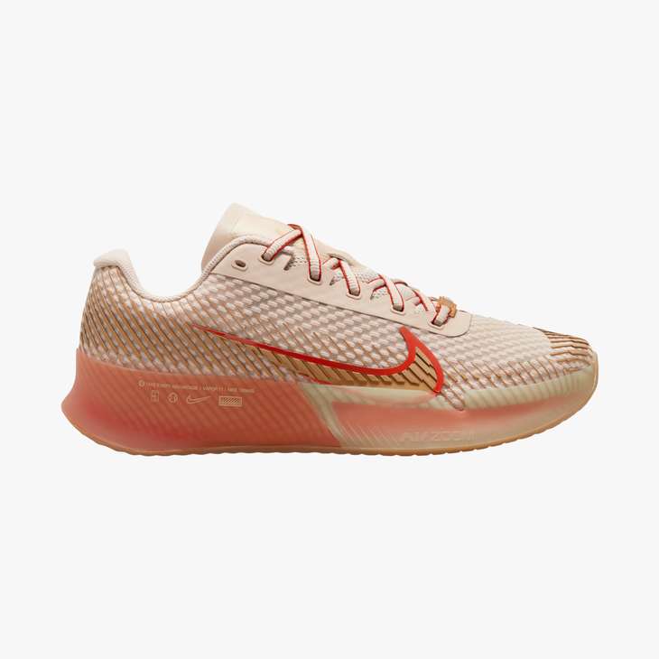 Nike Women's Air Zoom Vapor 11 Premium Tennis Shoes in Sanddrift/Metallic Gold-Rust Factor