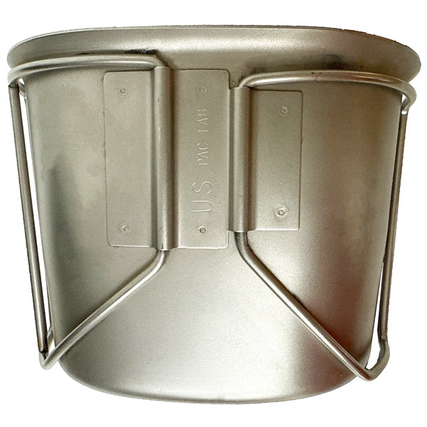 US GI STAINLESS STEEL CANTEEN CUP WITH WIRE HANDLES