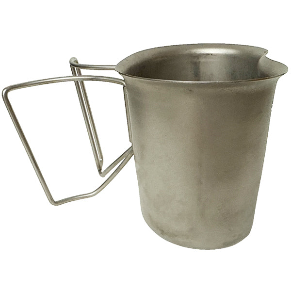 US GI STAINLESS STEEL CANTEEN CUP WITH WIRE HANDLES