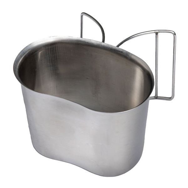 US GI STAINLESS STEEL CANTEEN CUP WITH WIRE HANDLES