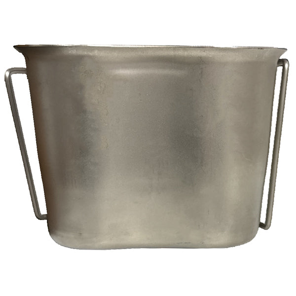US GI STAINLESS STEEL CANTEEN CUP WITH WIRE HANDLES