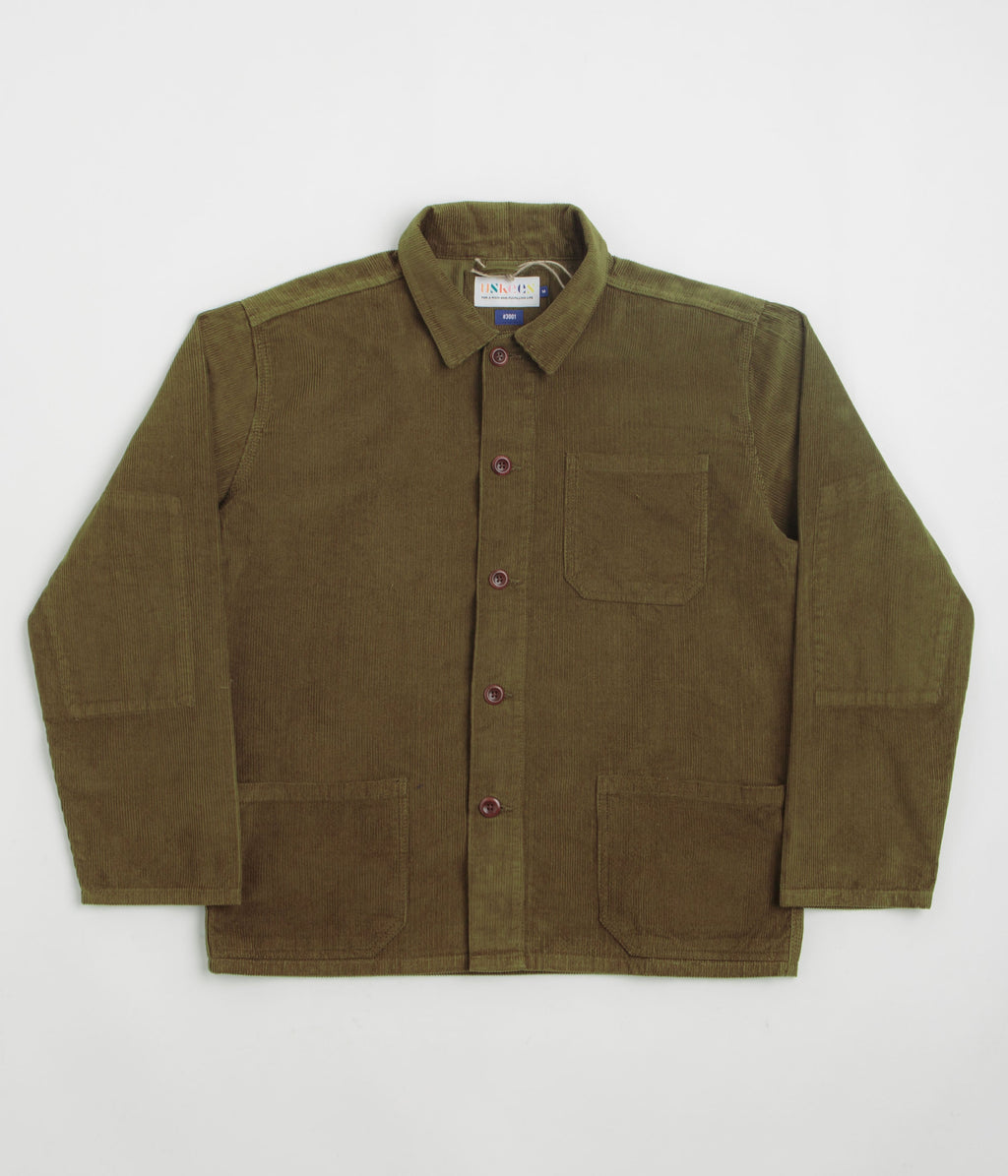 Uskees 3001 Cord Buttoned Overshirt - Woodland Green