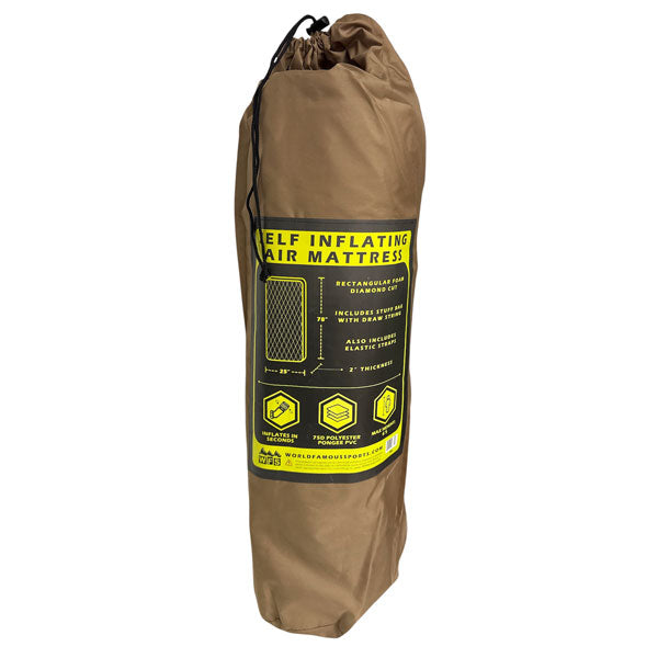 WORLD FAMOUS SPORTS 78''X25''X2" SELF INFLATING AIR MATTRESS