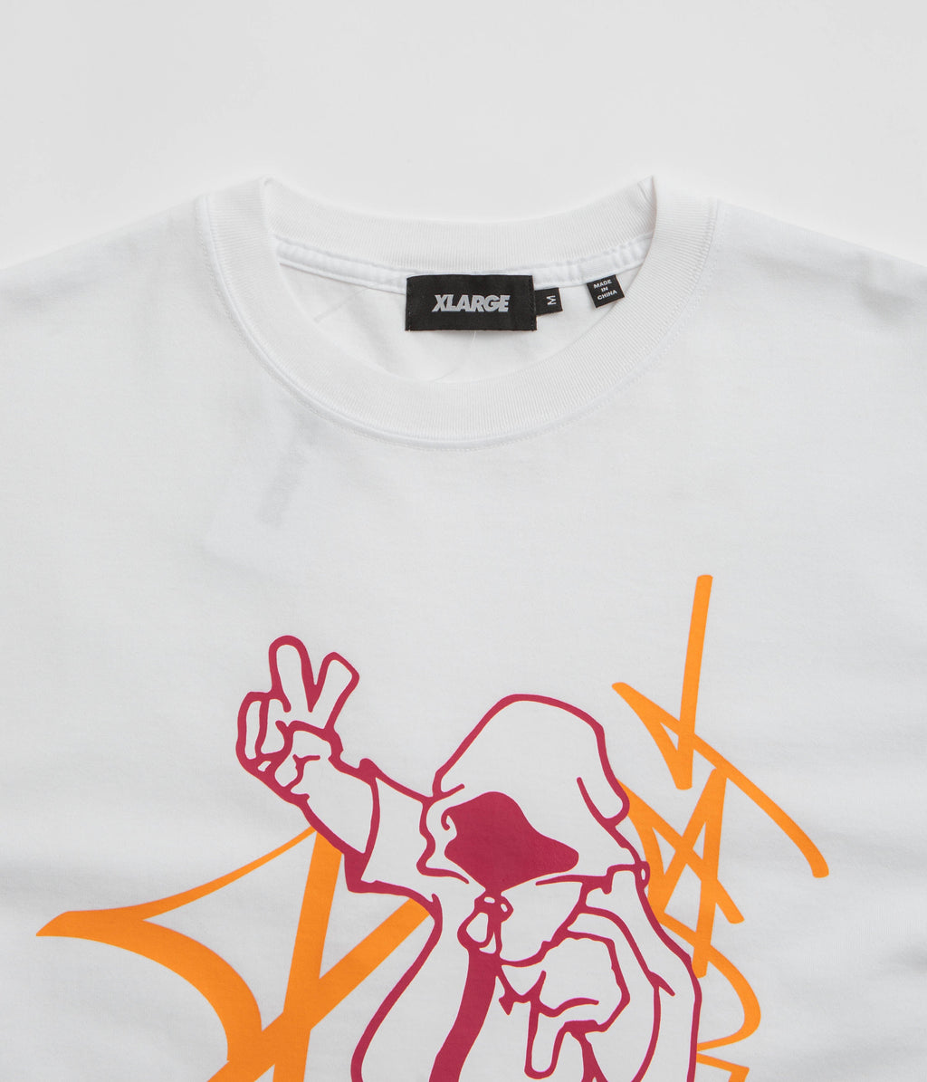 XLarge Peace And Fortune T-Shirt - Pigment Dyed White