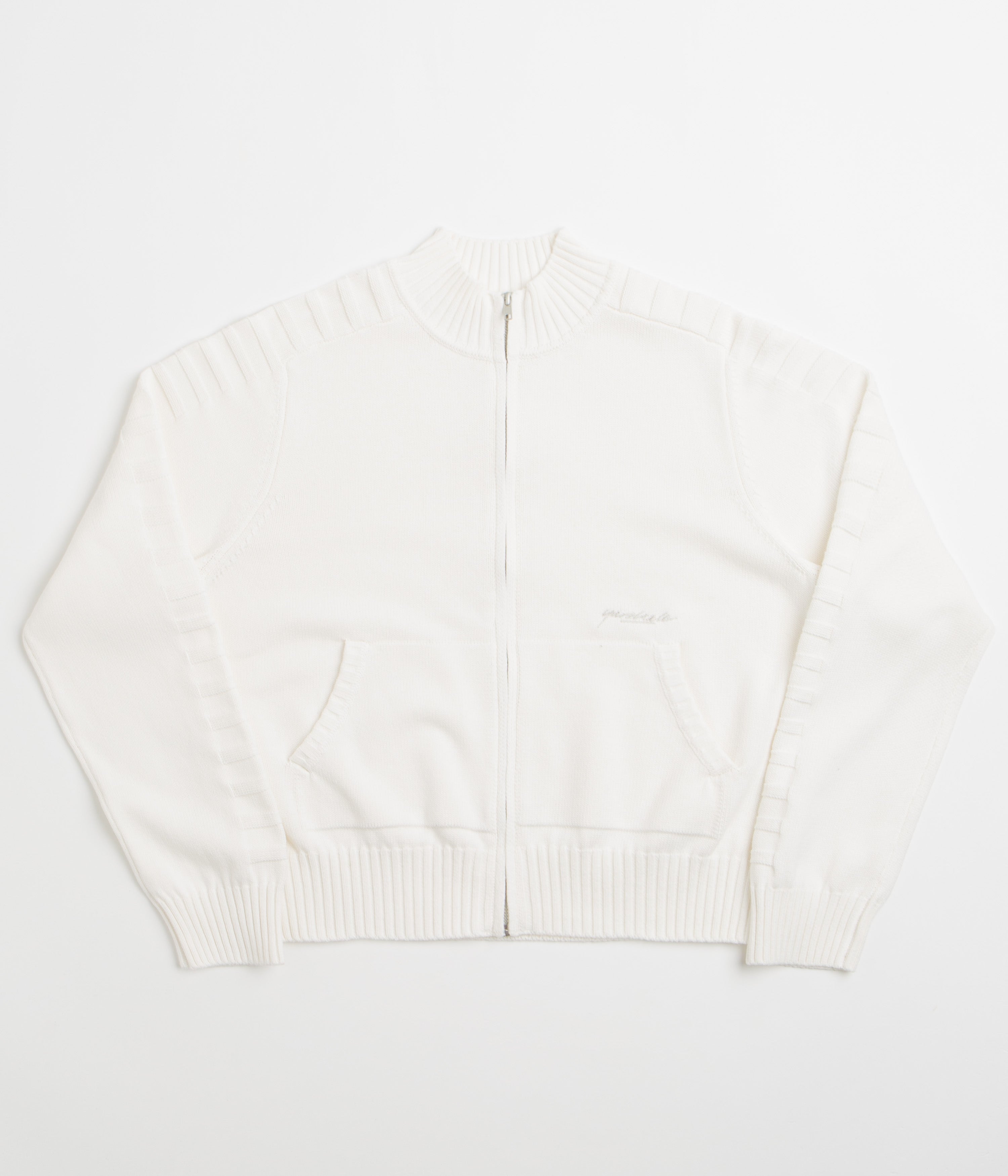 Yardsale Faldo Knitted Full-Zip Sweatshirt - Cream