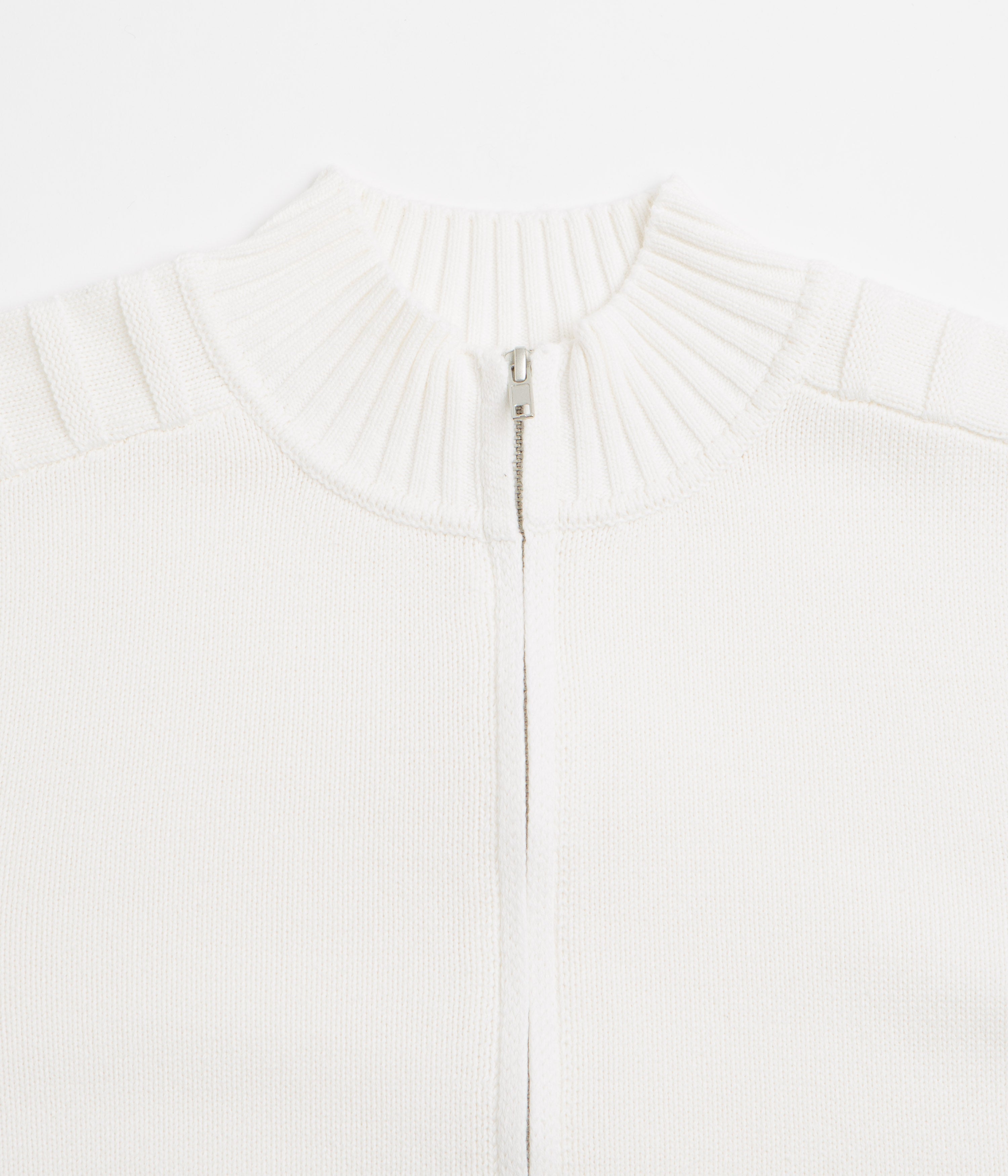 Yardsale Faldo Knitted Full-Zip Sweatshirt - Cream